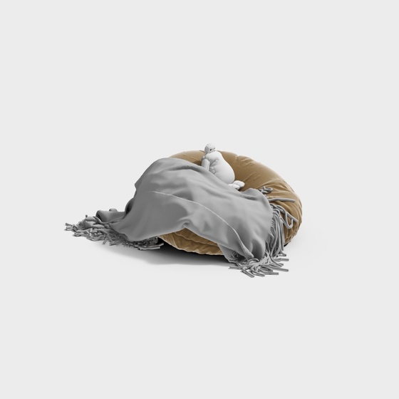 Modern Style Lazy Couch 3D Model in Orange