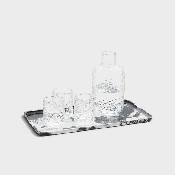 Tray glass tea set