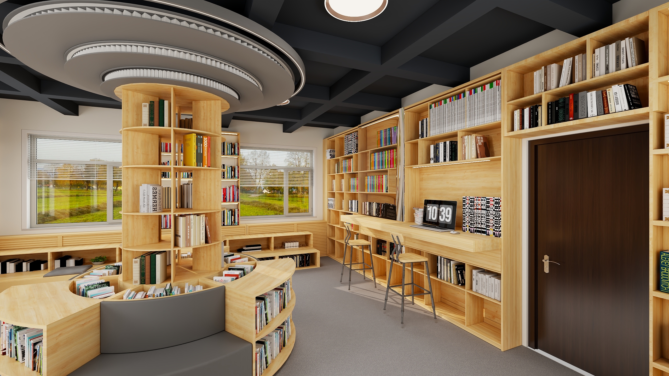 尹成伟-原木风现代阅读室-装修设计方案