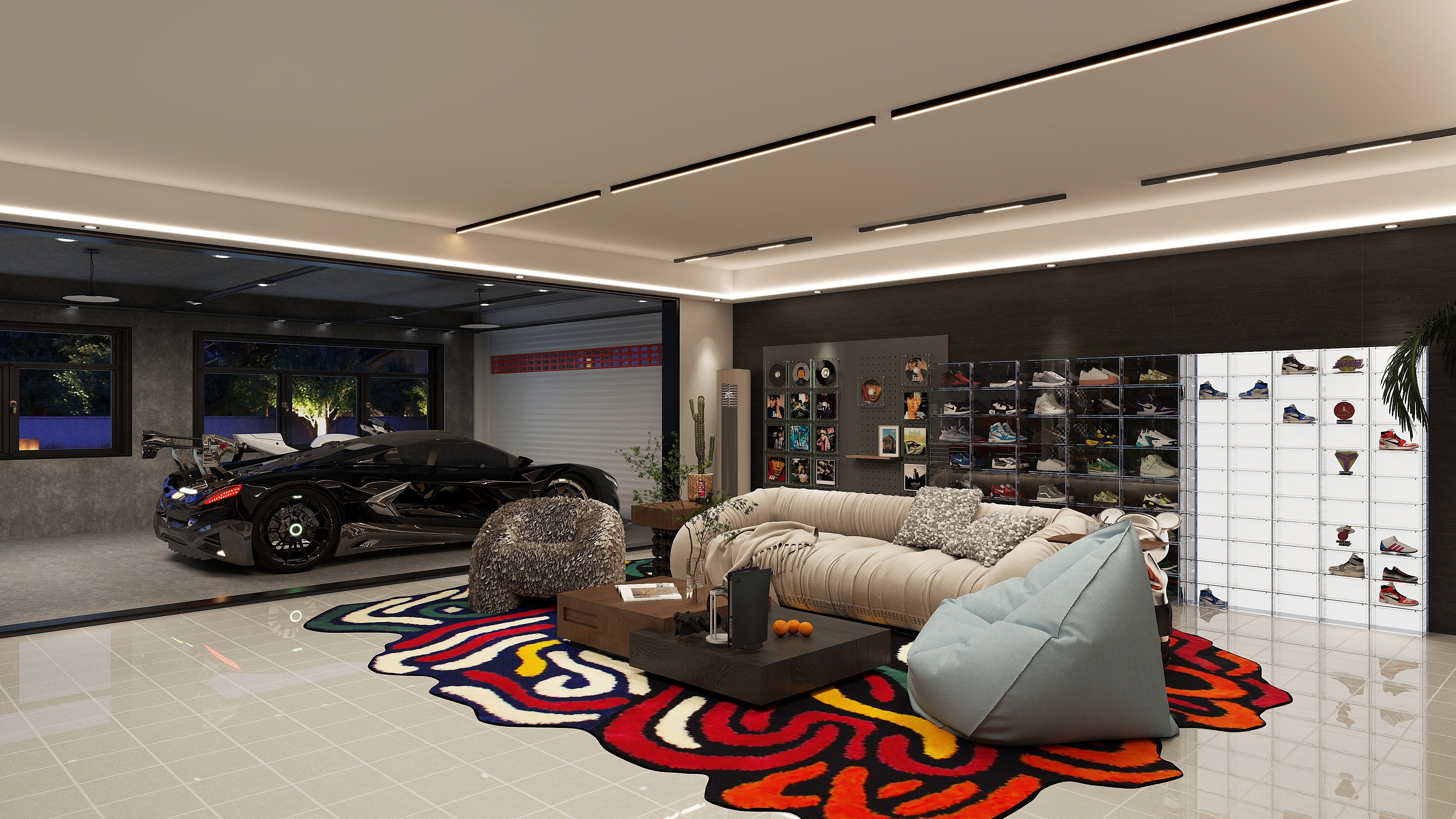 辞守序-205㎡长方形豪华双层房装修效果图