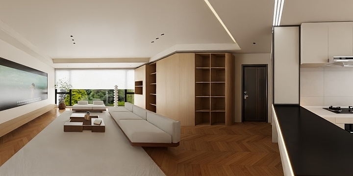 裹绒效果图-原木.裹绒-装修设计方案