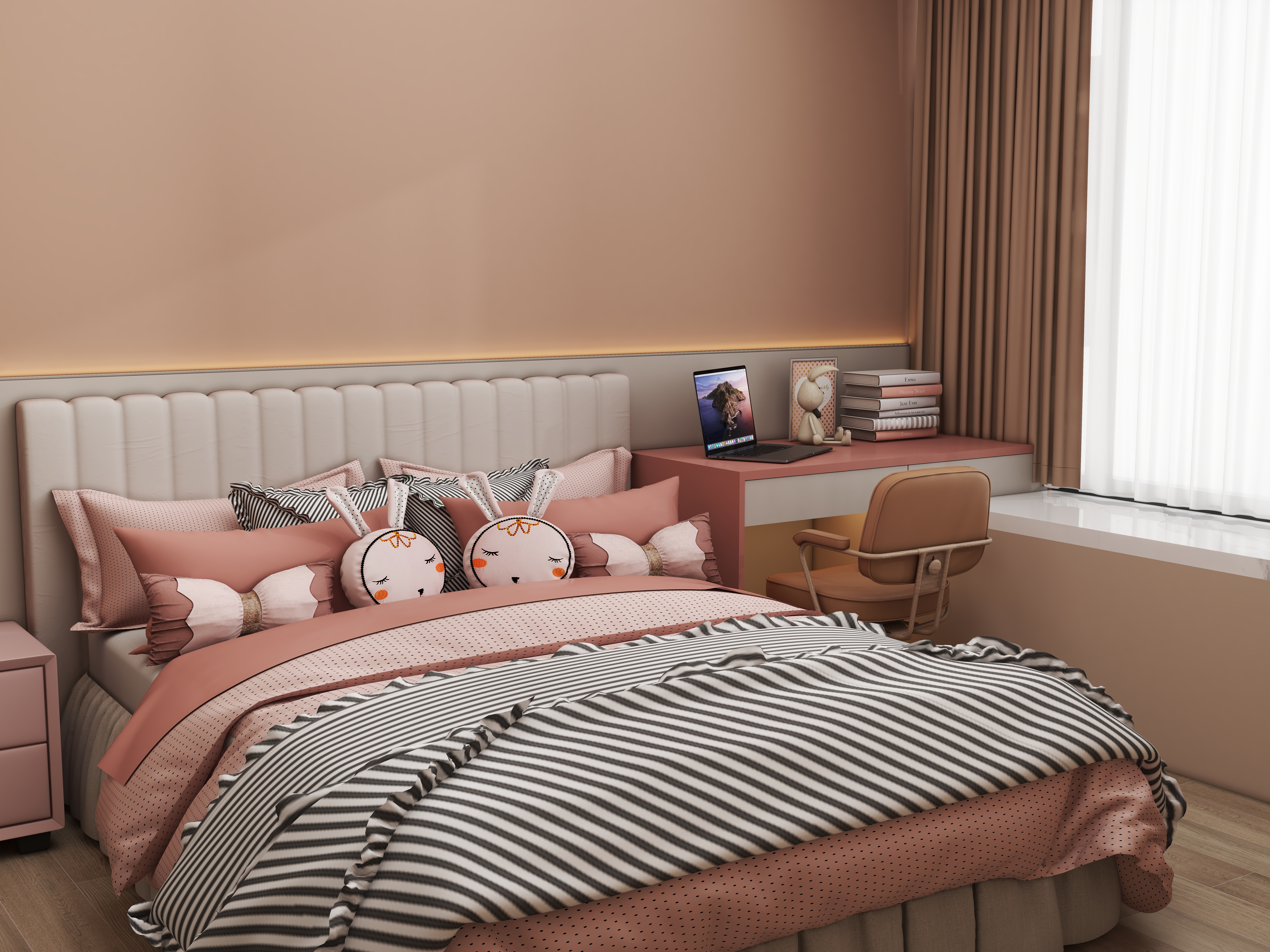 壹诺设计工作室-107㎡3室-现代简约 一层儿童房装修效果图第2张