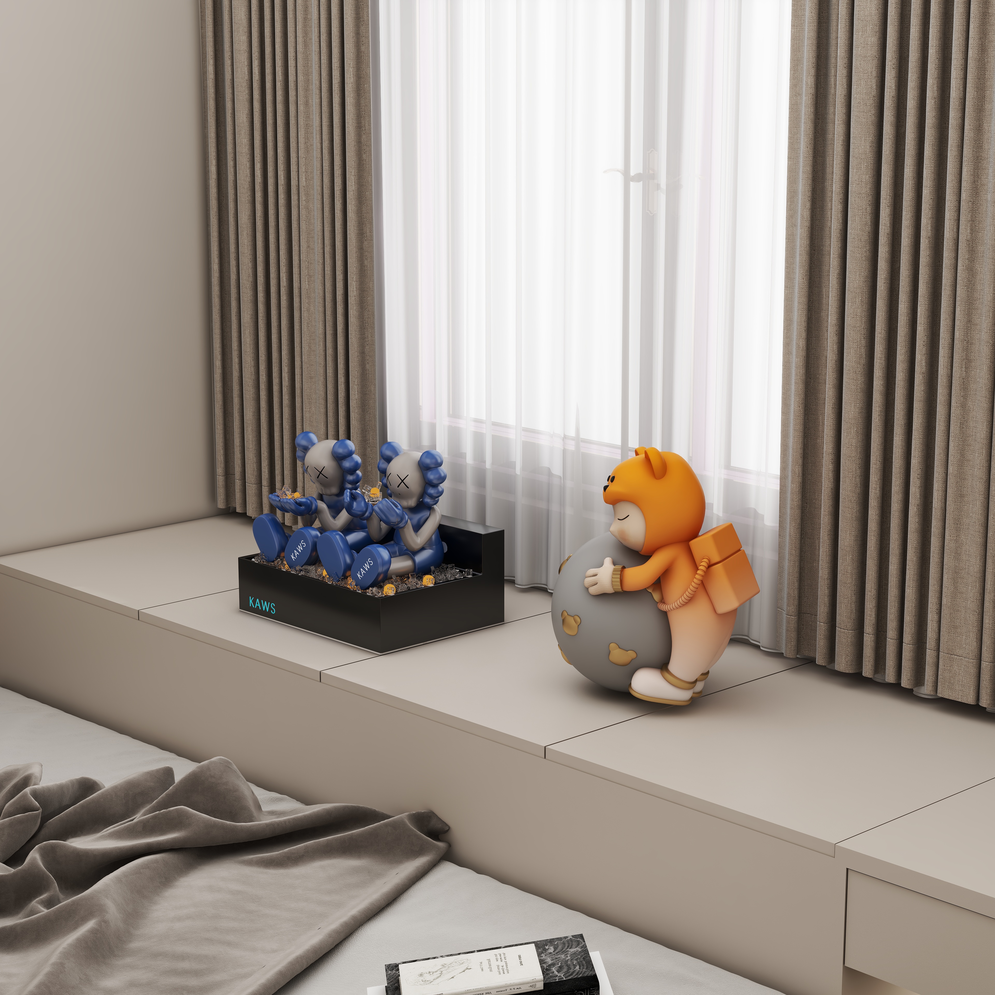 壹诺设计工作室-98㎡2室-现代简约装修效果图