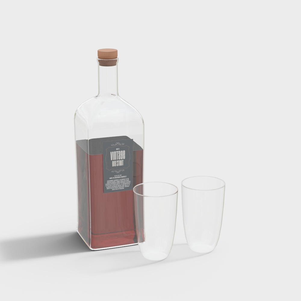 酒水杯具组合3D模型