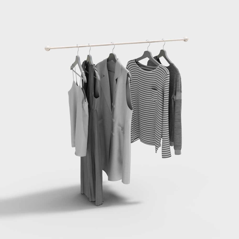 现代服装店服饰3D模型