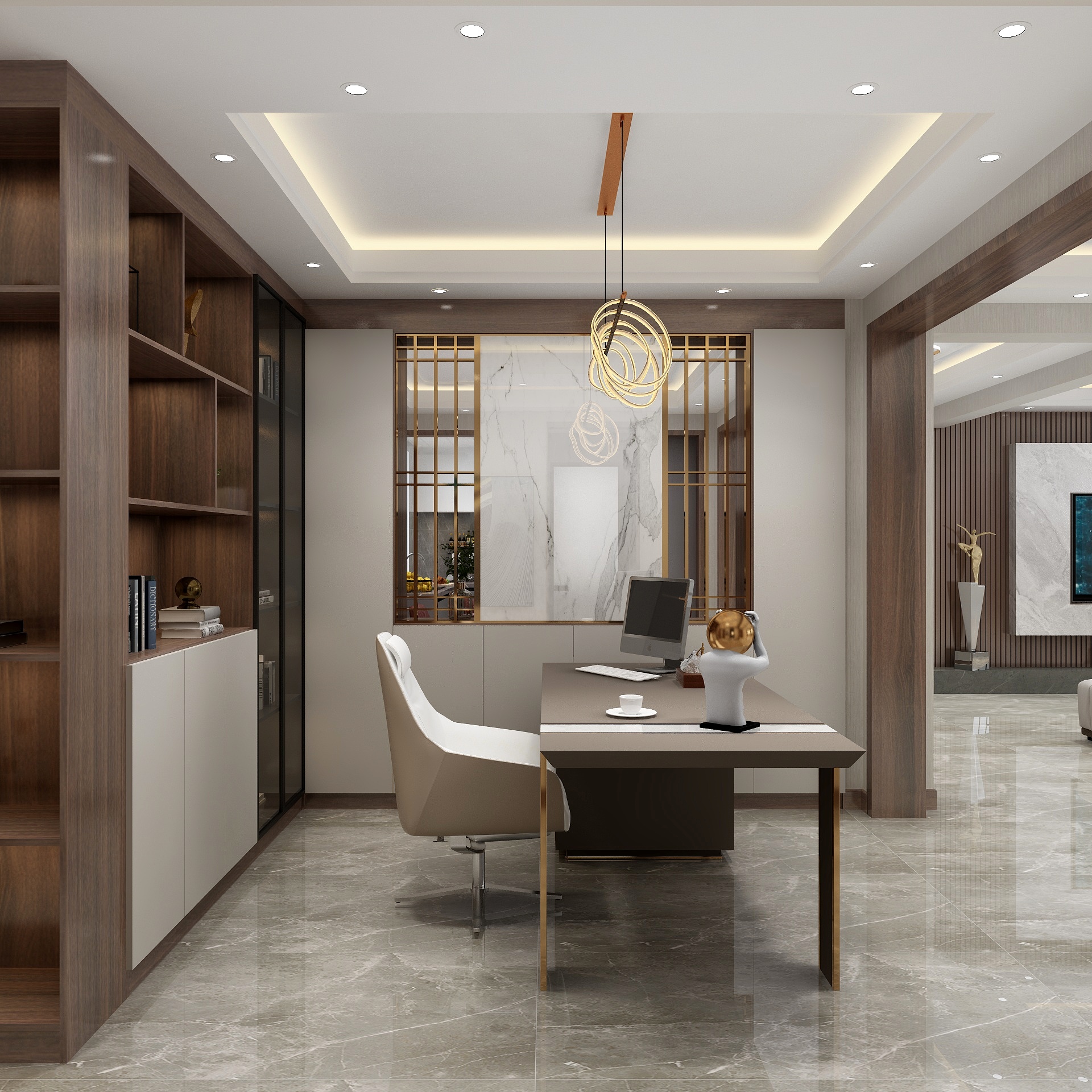 湛智华-现代轻奢205平4房装修效果图