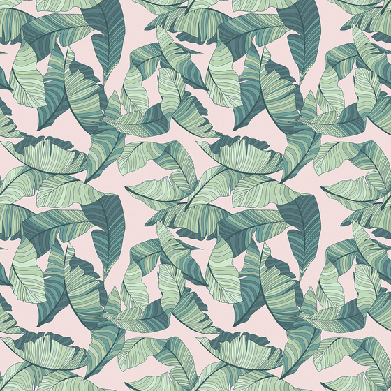 Trendy Pink Plant Printed Wallpaper 3D Model