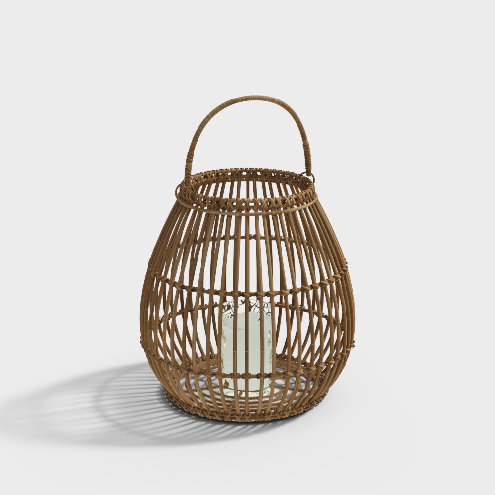 中古风竹编台灯