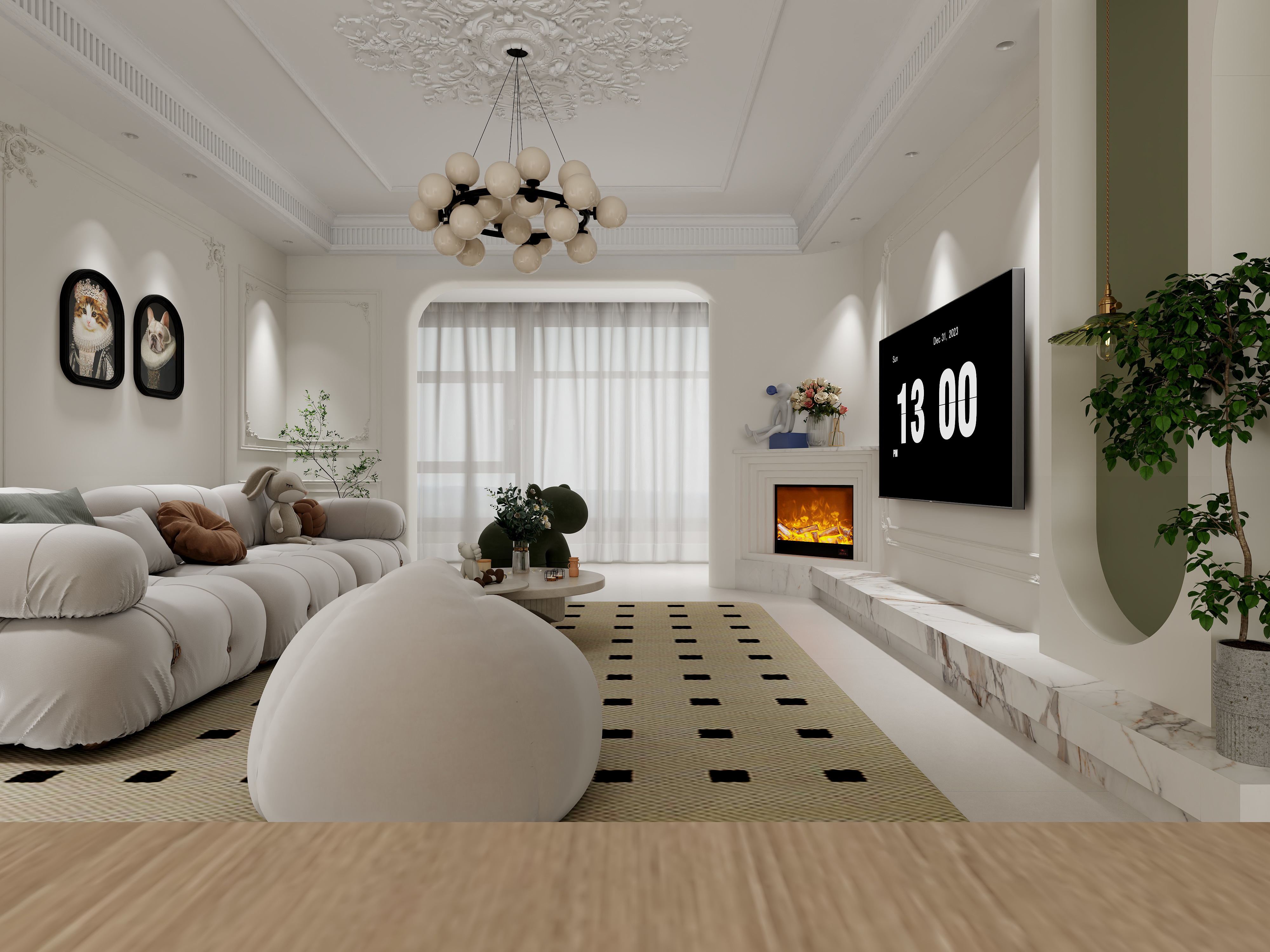 天水全案设计师白老师-法式奶油风设计方案装修效果图