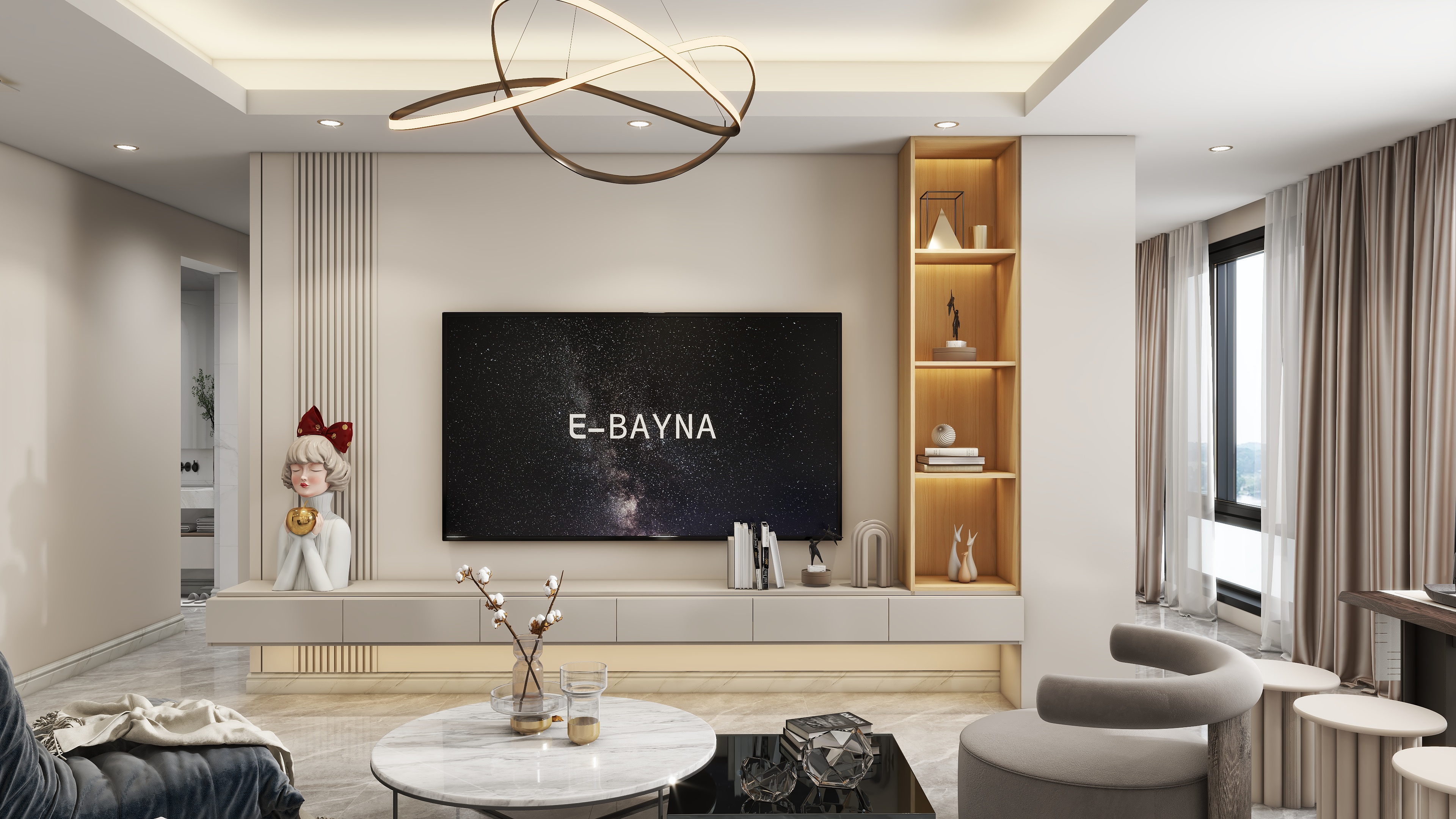 海月设计-现代简约97㎡2室-装修设计方案