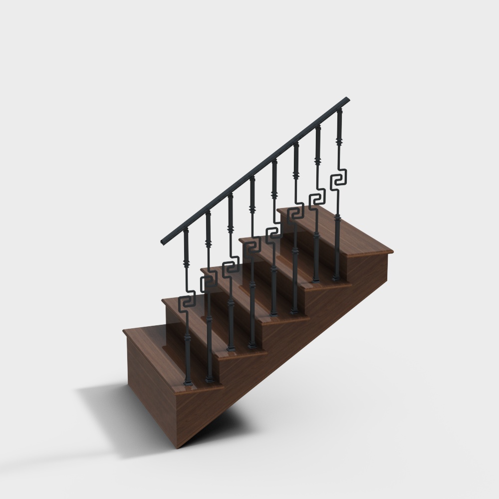 欧式扶手楼梯3D模型