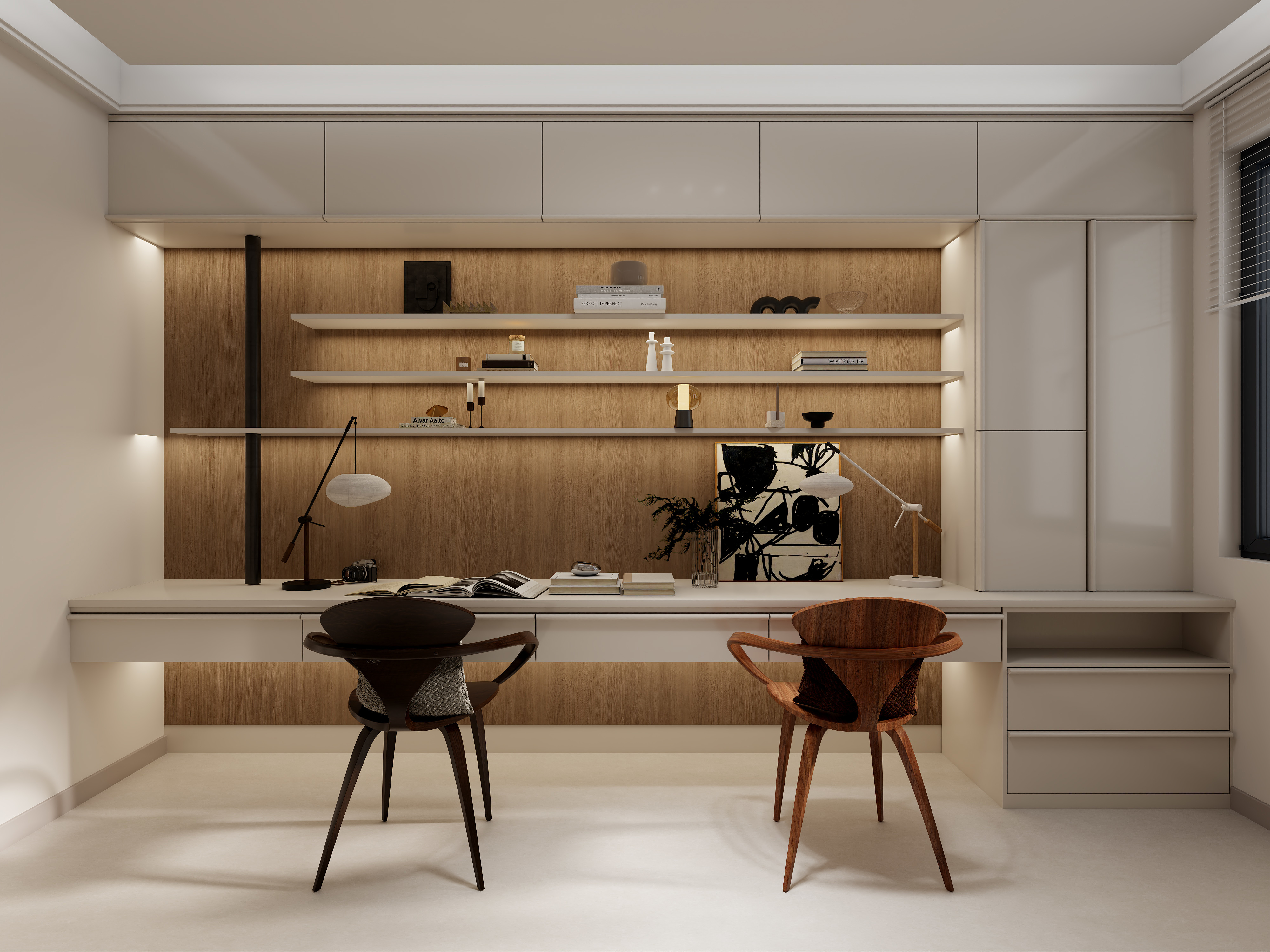 艺雅丽-127平奶油风 一层电竞房装修效果图第1张