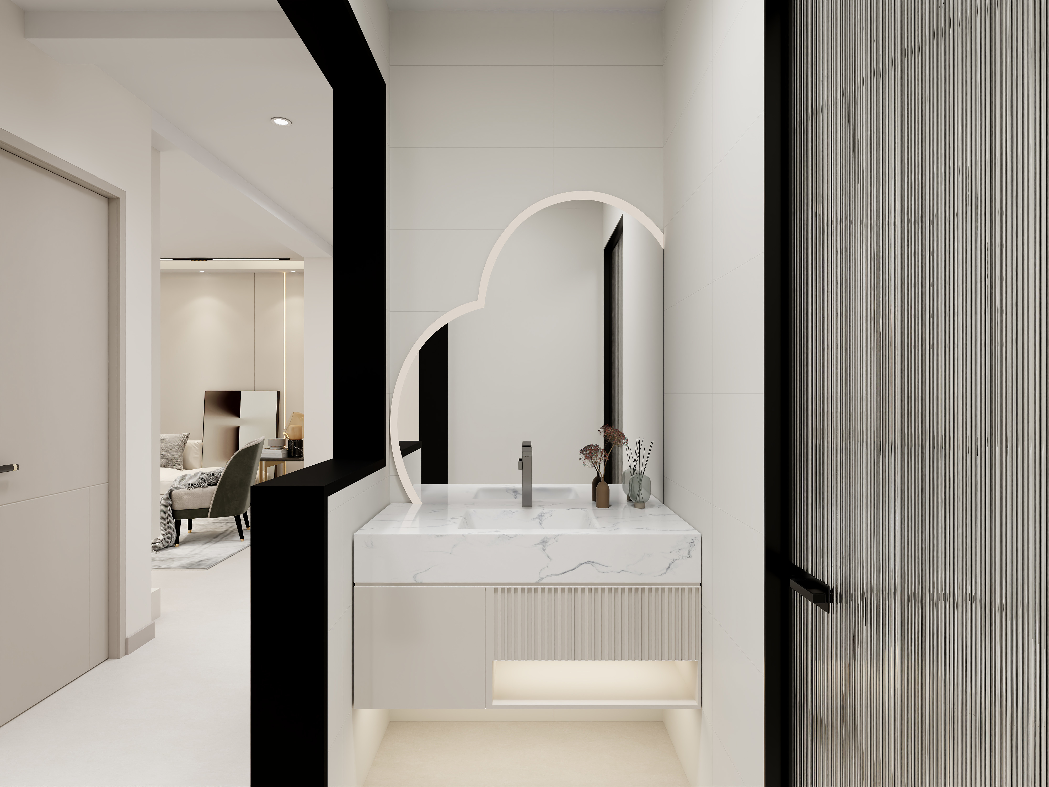 艺雅丽-127平奶油风 一层卫生间装修效果图第2张