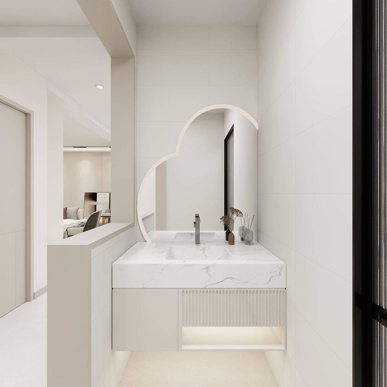 艺雅丽-127平奶油风 一层卫生间装修效果图第3张