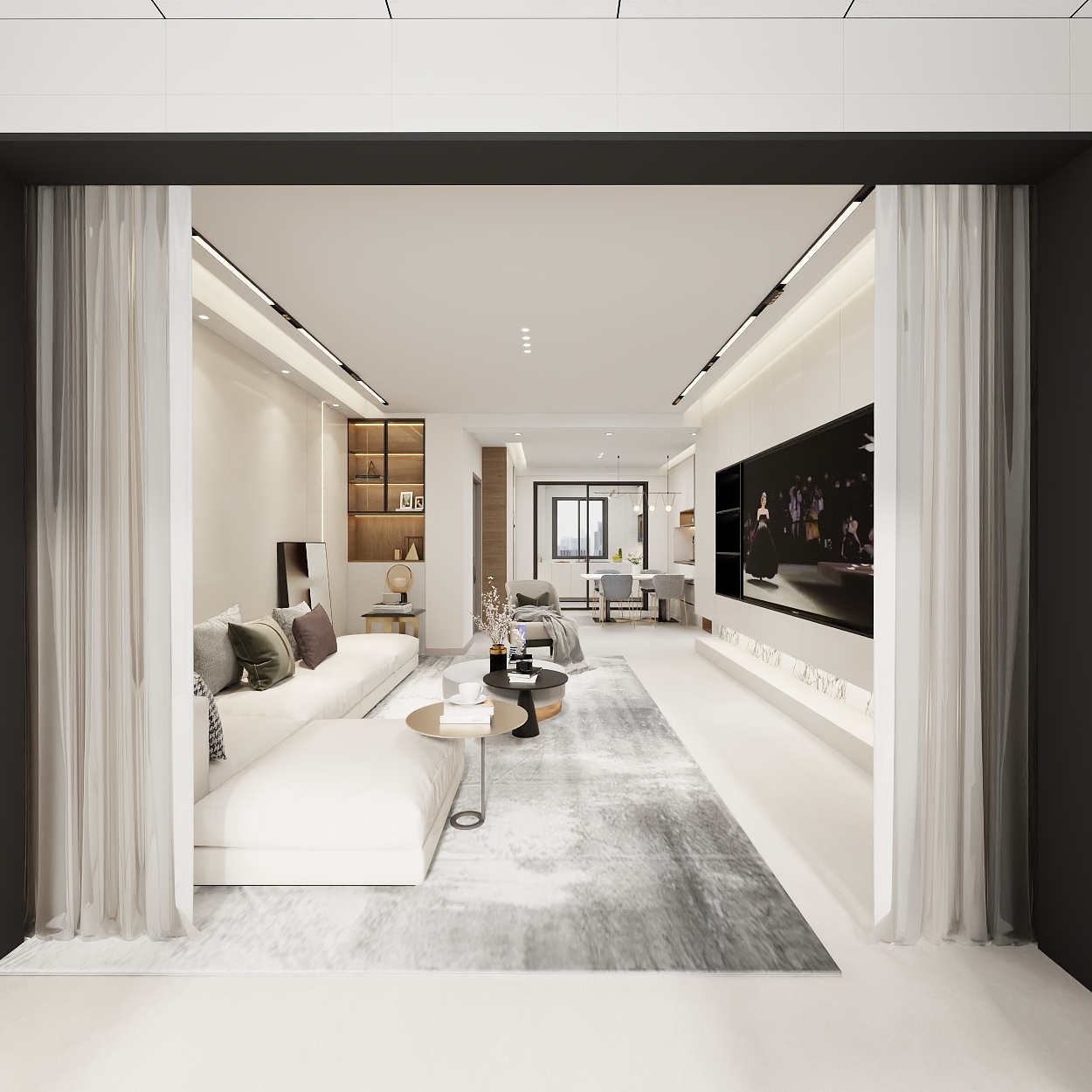 艺雅丽-127平奶油风 一层阳台装修效果图第3张