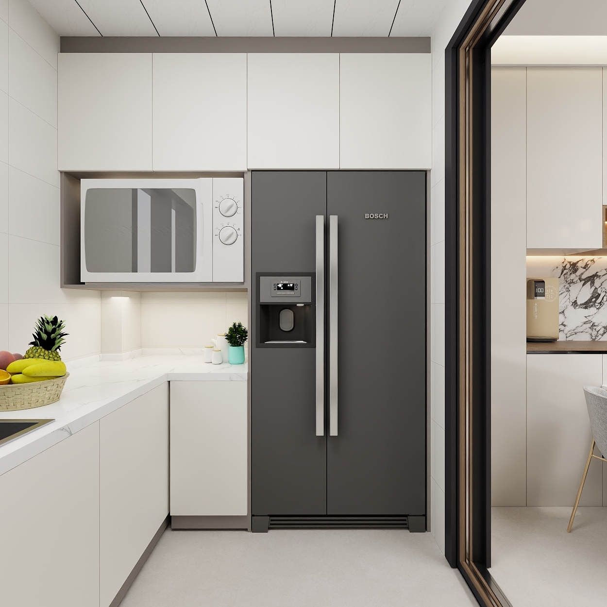 艺雅丽-127平奶油风 一层厨房装修效果图第3张