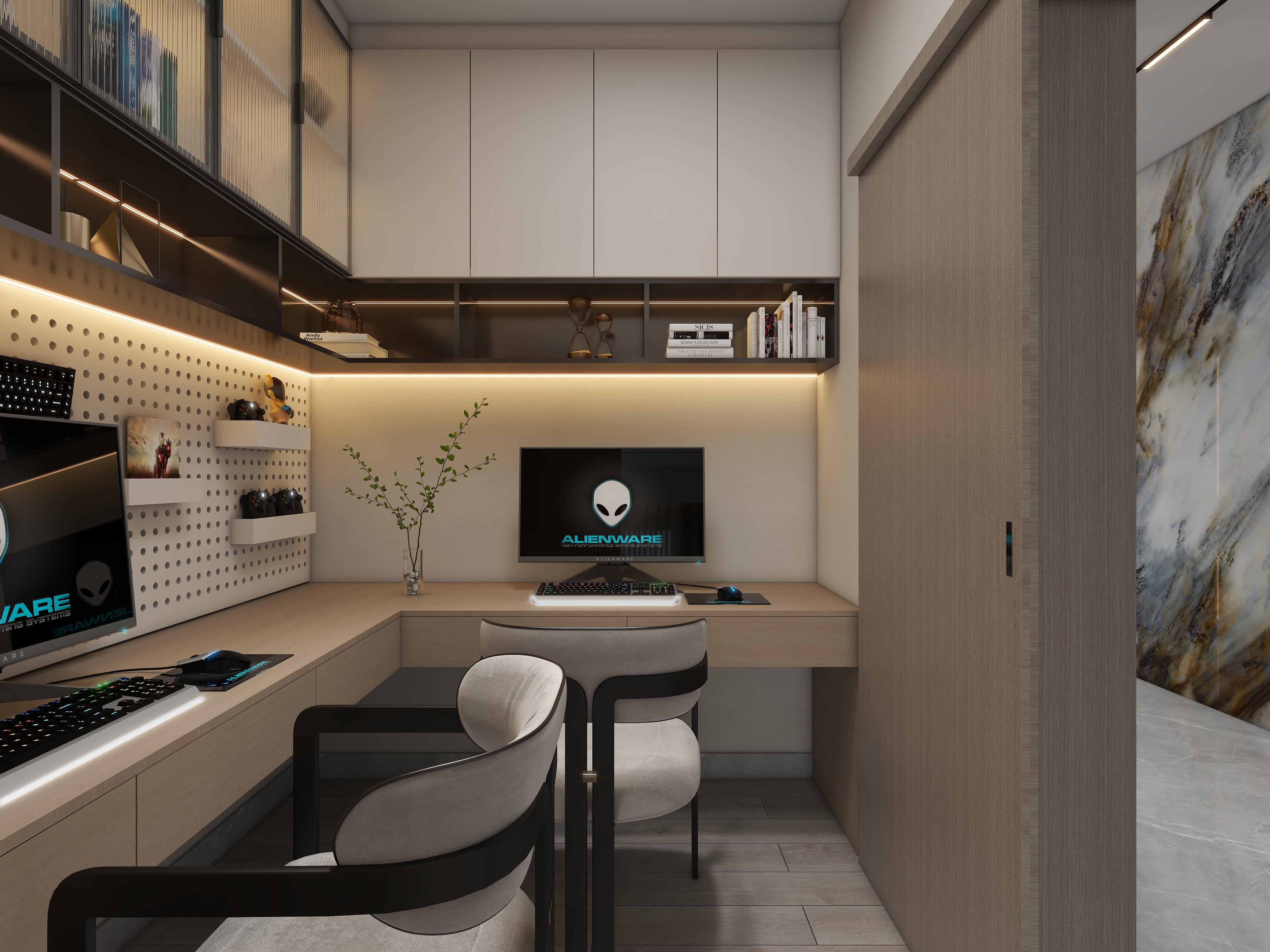 张福梅-徽派别墅新中式128㎡1室装修效果图