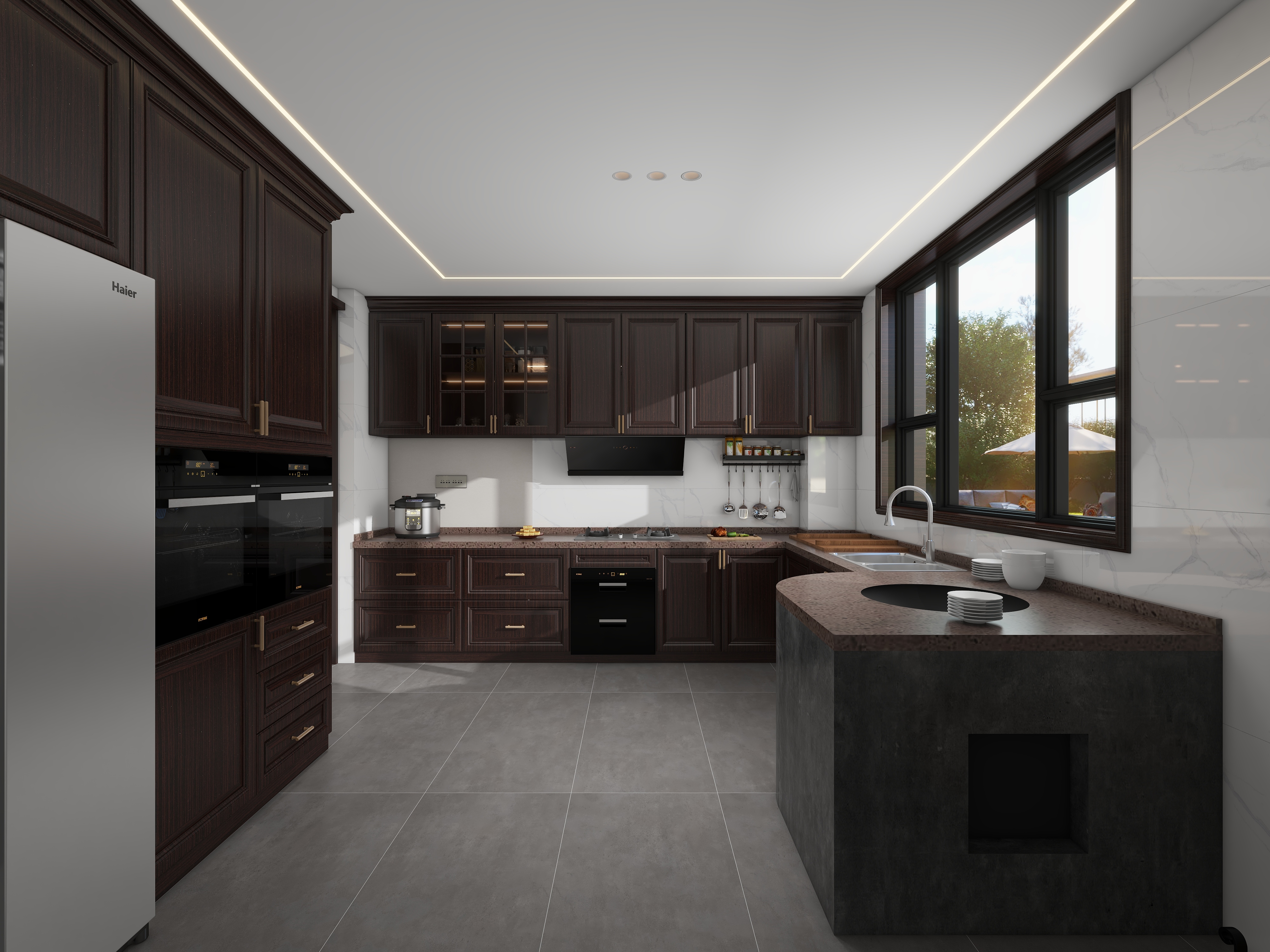 张福梅-徽派别墅新中式128㎡1室装修效果图