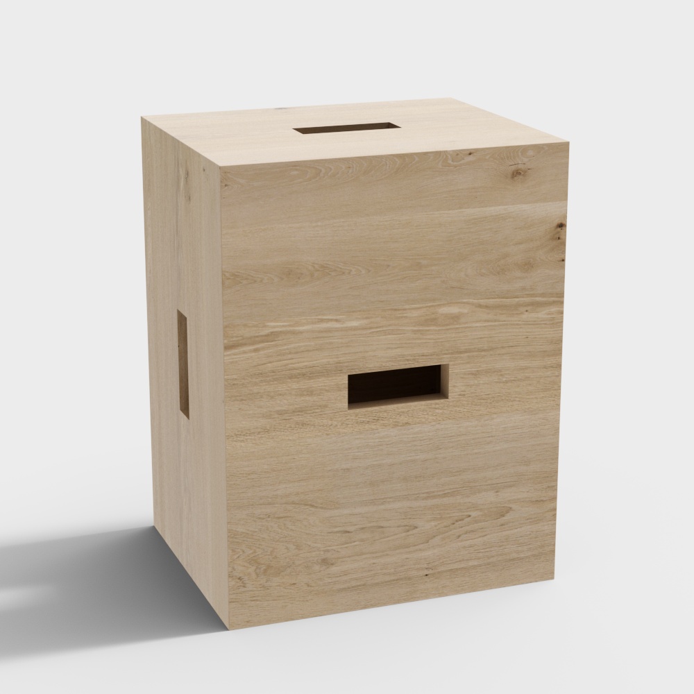 Cassina Tabouret Nantes Wooden moving stool3D模型