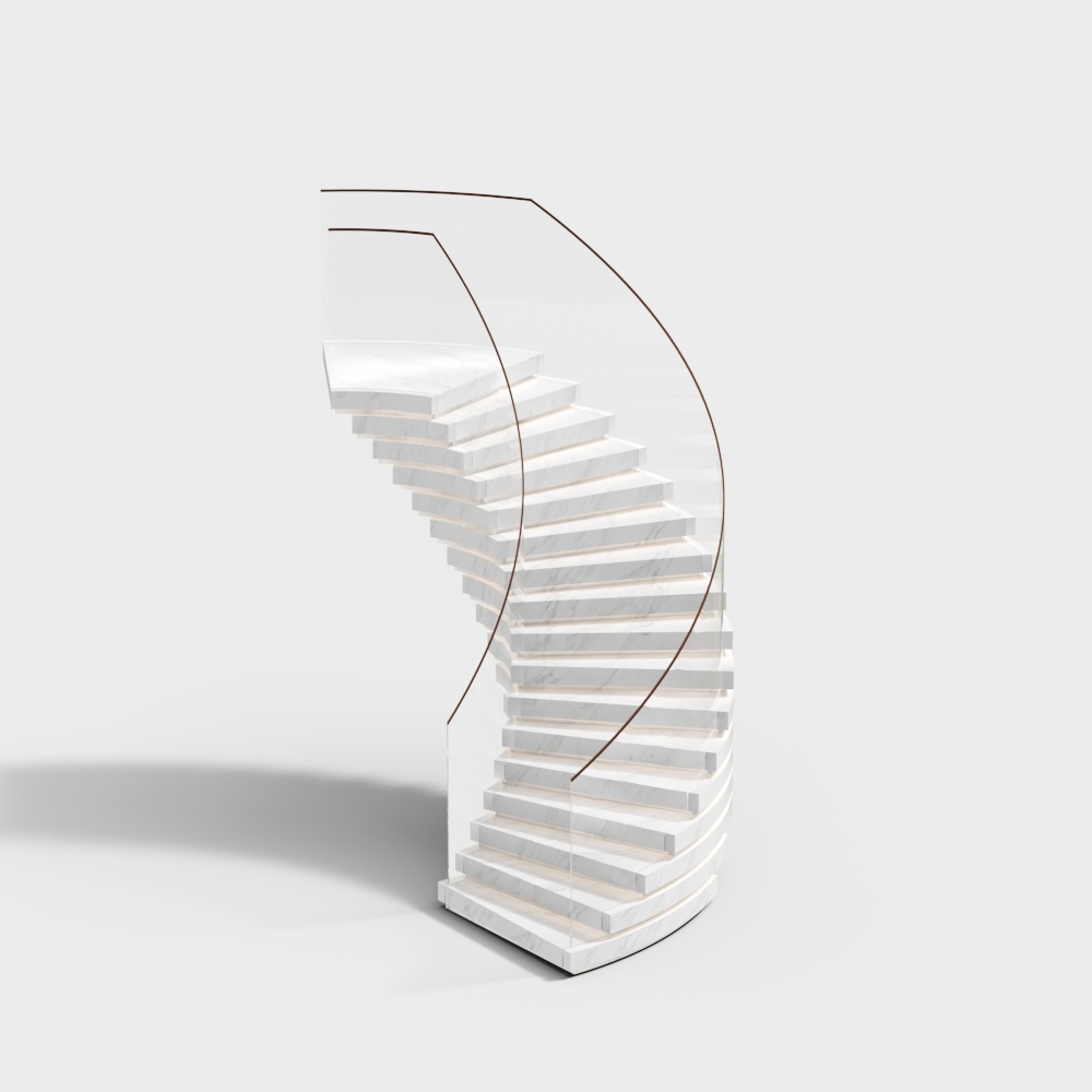 现代旋转叠级楼梯3D模型