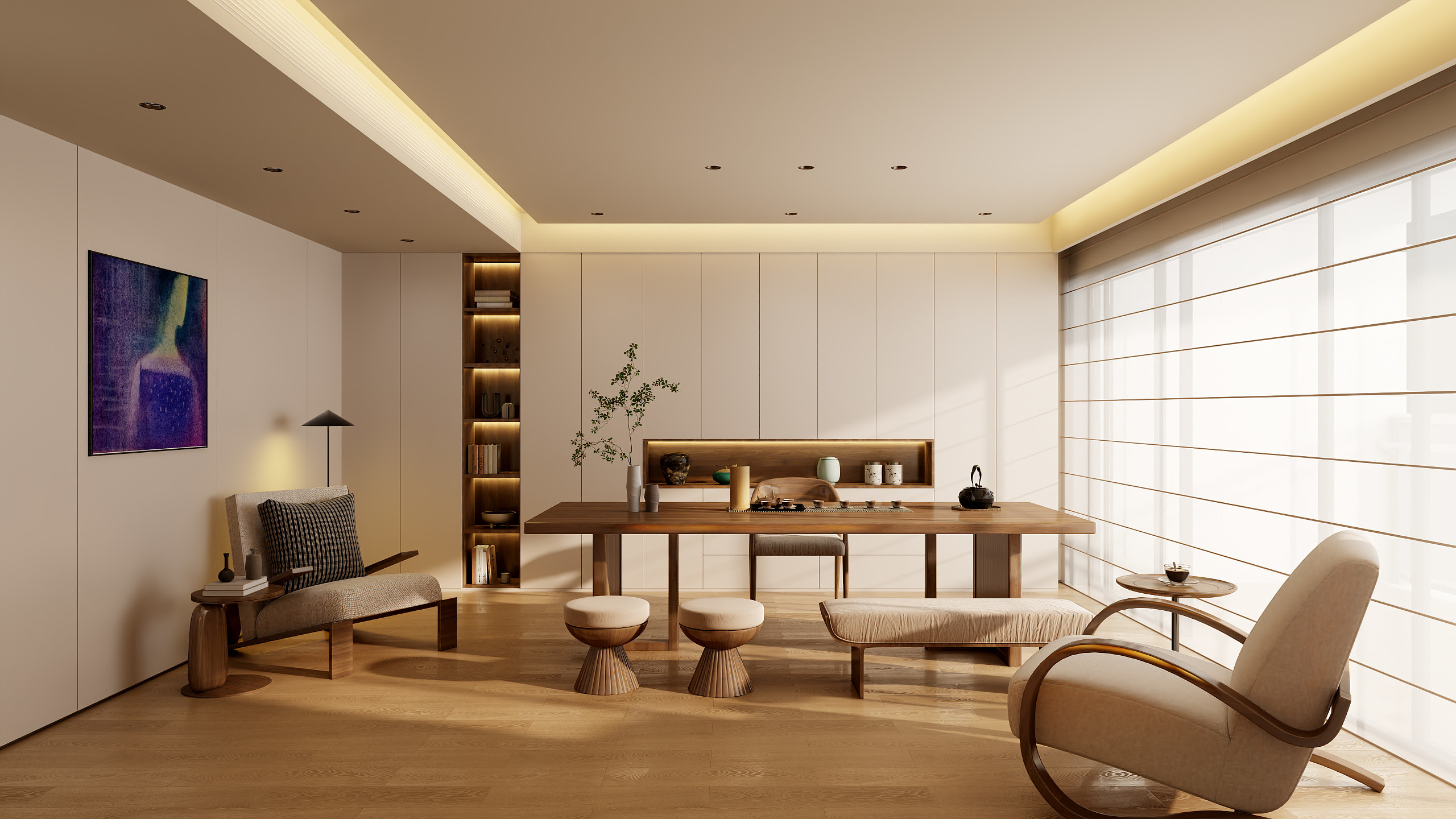 又余-177平方两室自然原木装修效果图