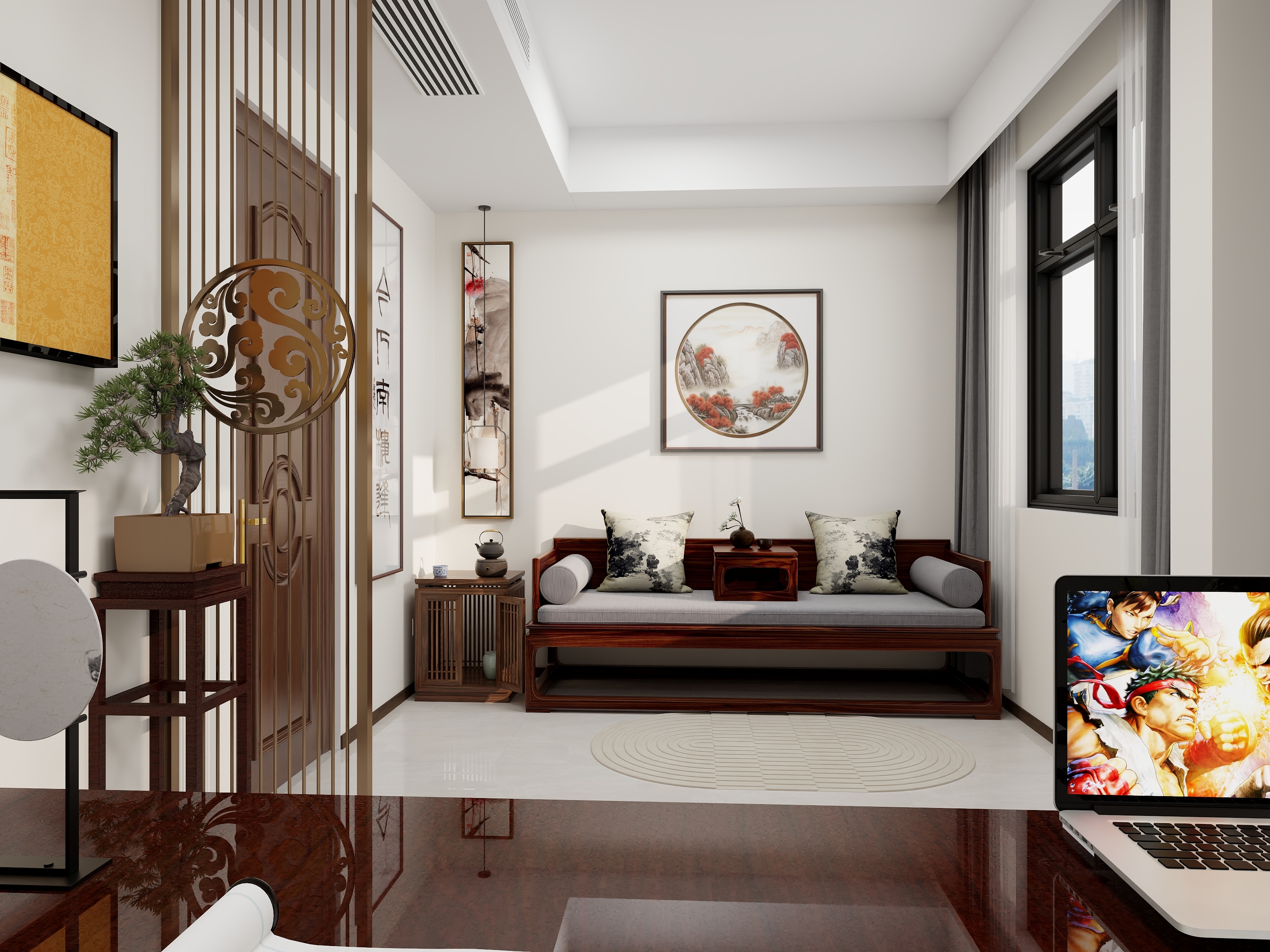 济南章丘加盟店-100㎡2室装修效果图