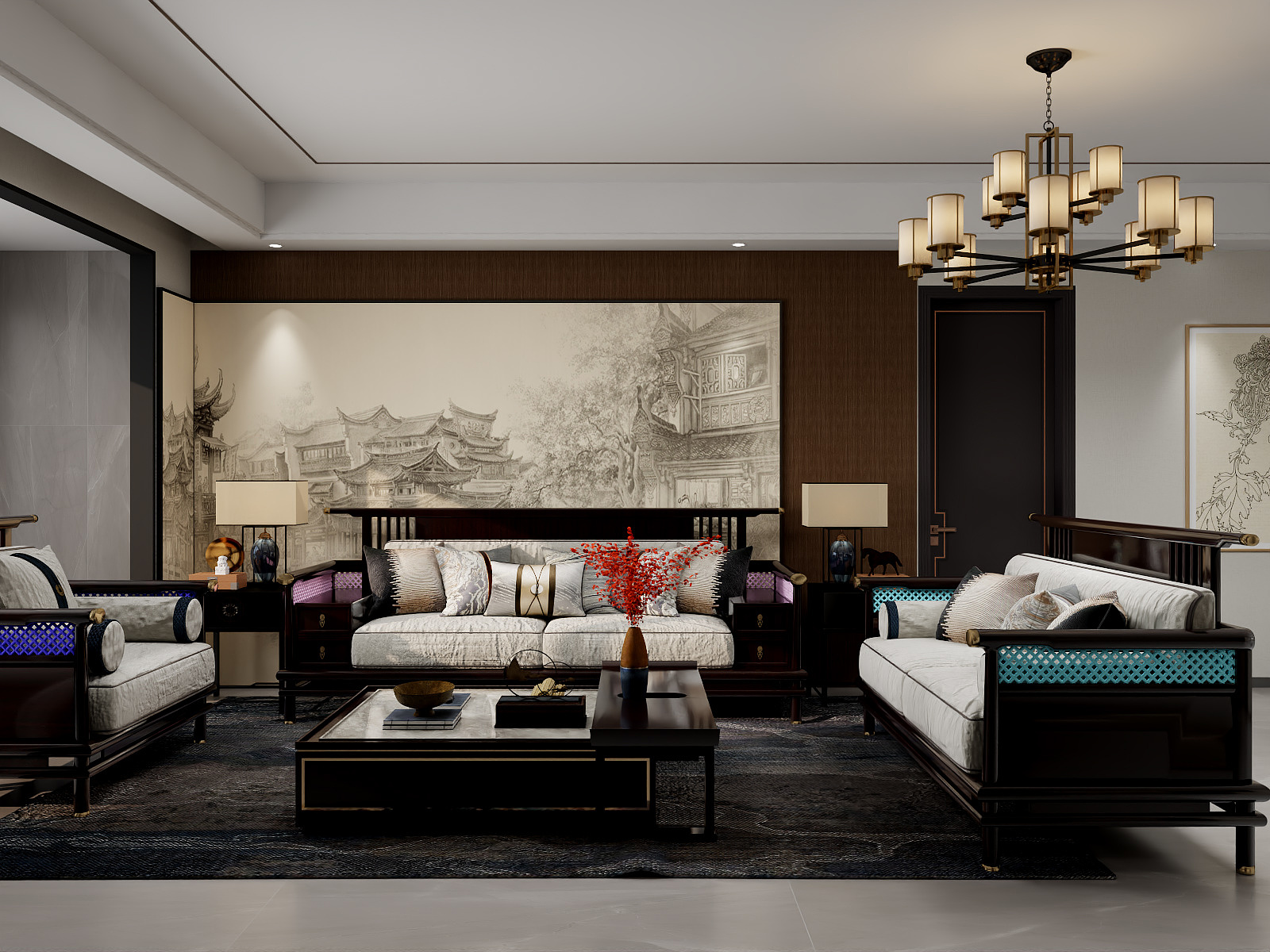 100元设计方案-149m²新中式风格设计装修效果图