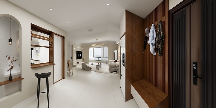 小好设计-润园14楼-奶油中古风-装修设计方案