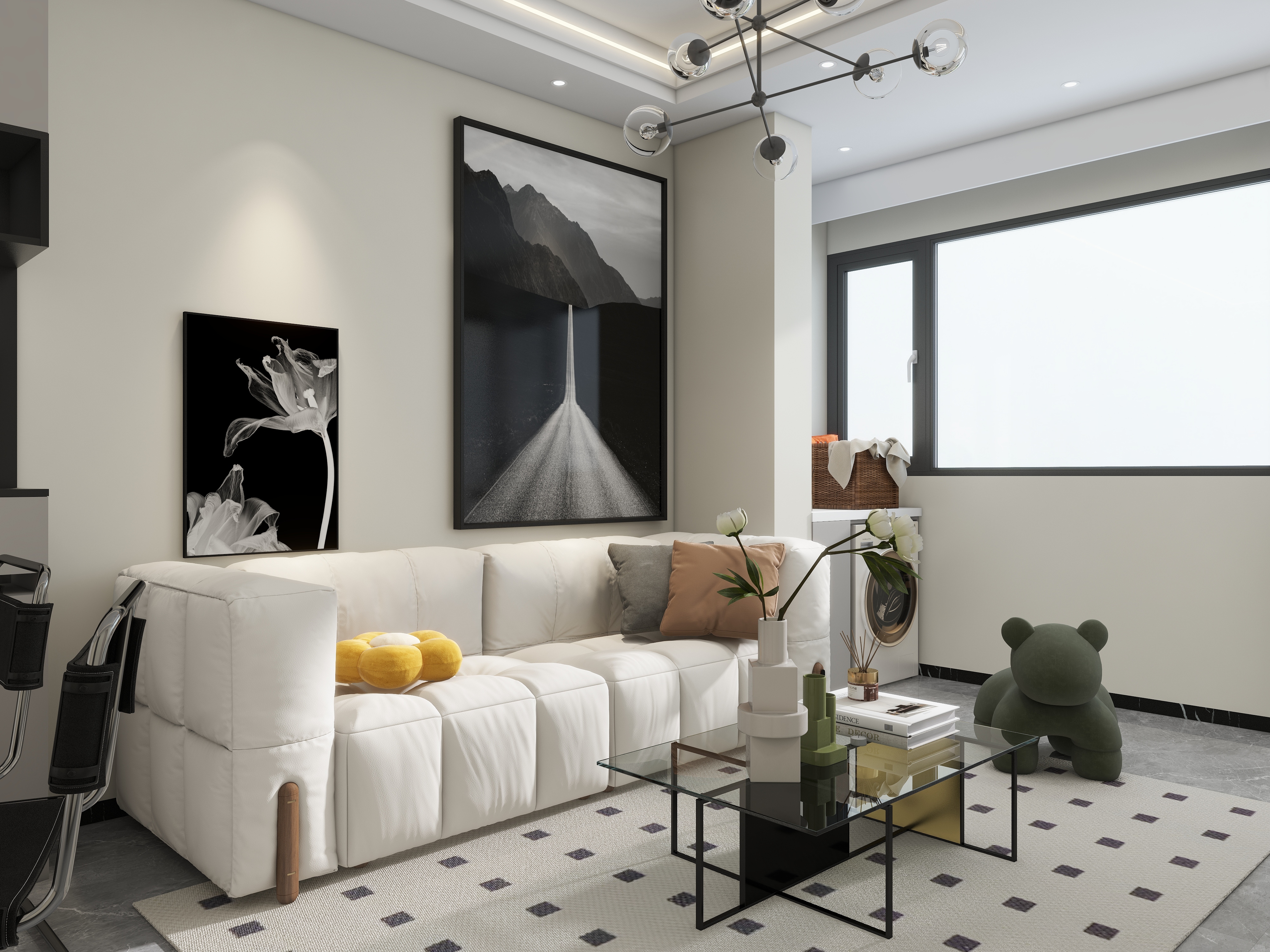 玟佰-现代简约风83㎡三室-装修设计方案