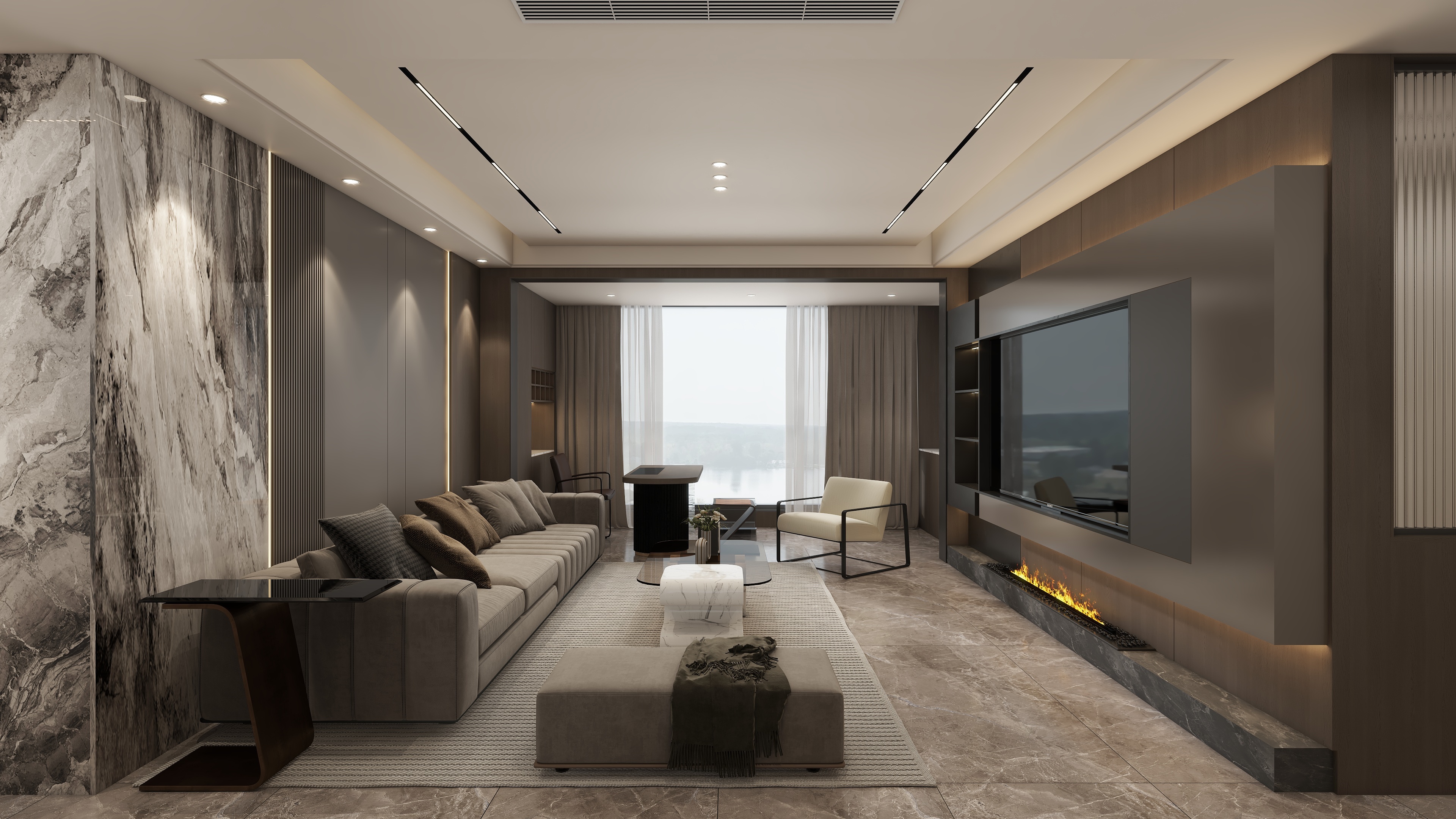 星空设计500一套-意式轻奢136㎡4室装修效果图