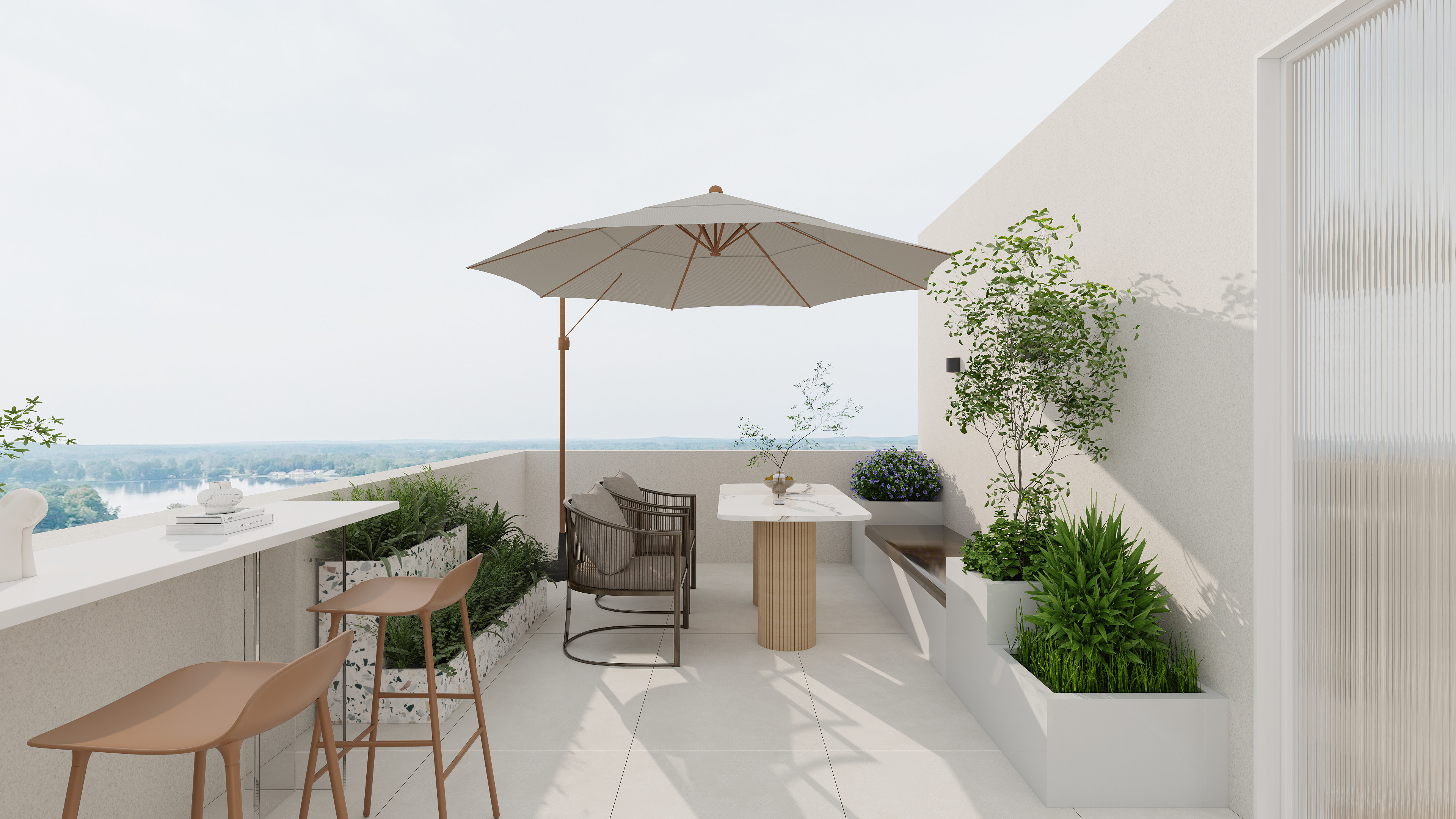 星空设计500一套-奶油风复式212㎡装修效果图