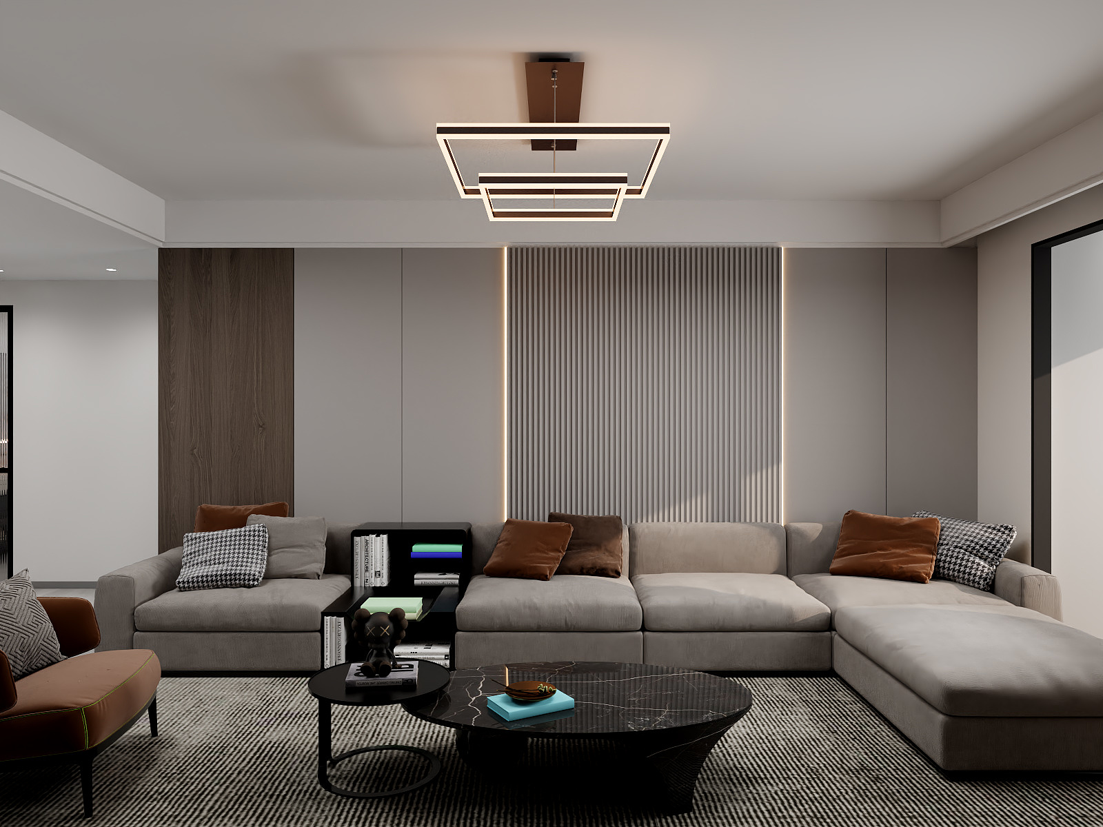 100元设计方案-121m²现代简约风格设计装修效果图