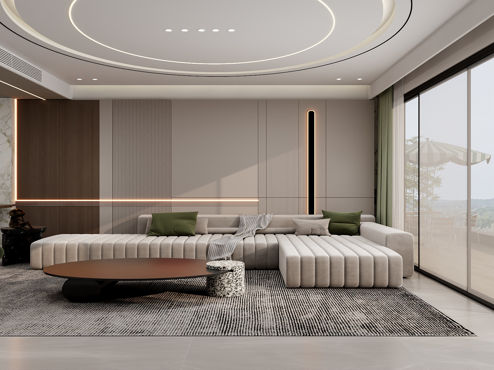 壹维空间设计-266m²现代轻奢风格设计装修效果图