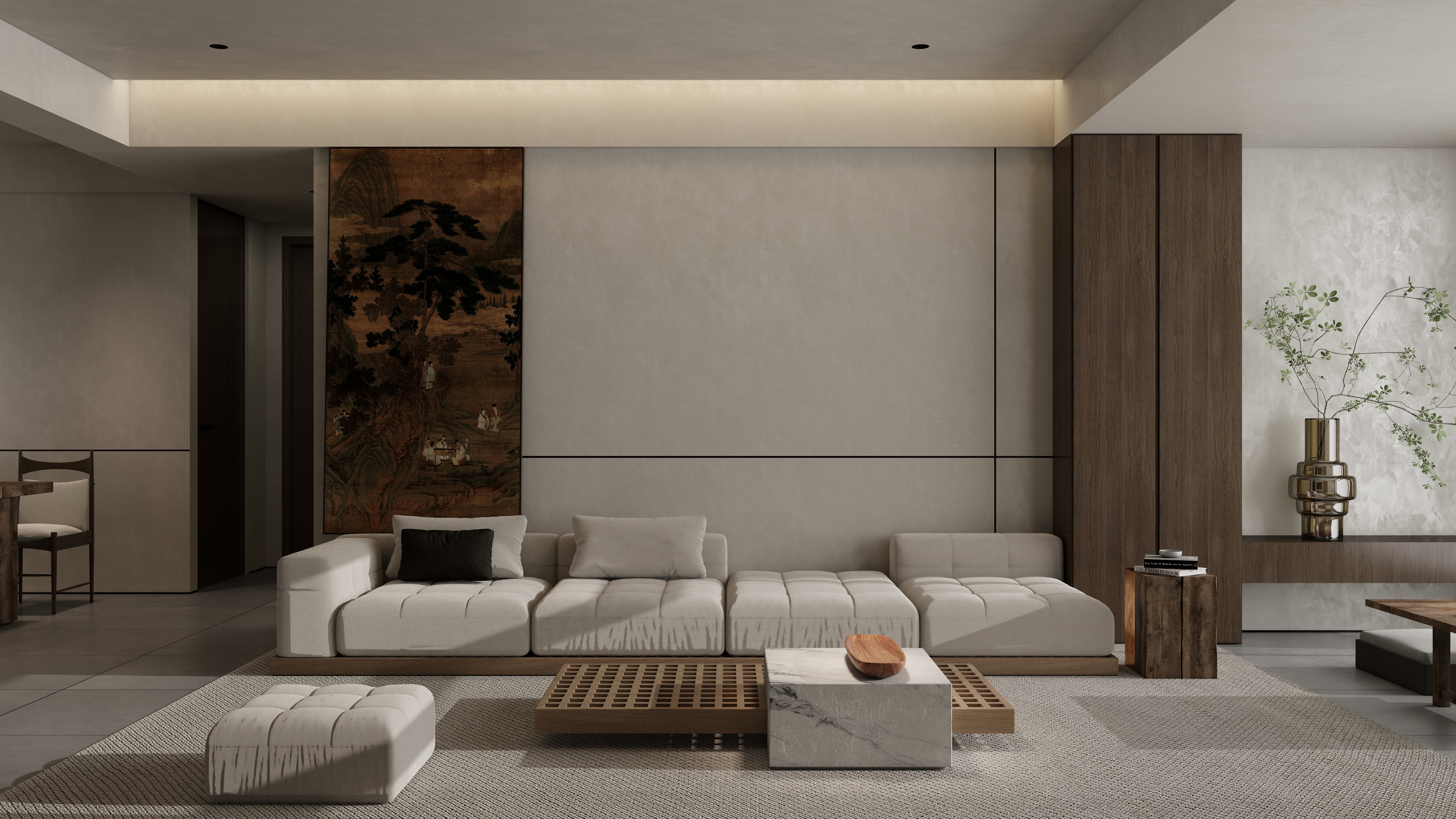 张工sj-武汉宋风中建东湖之星三室装修效果图