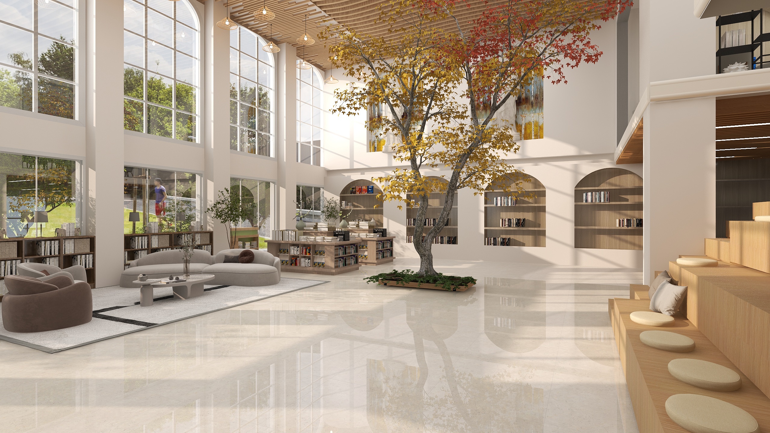 顾家家居麒麟-常青藤图书馆-装修设计方案