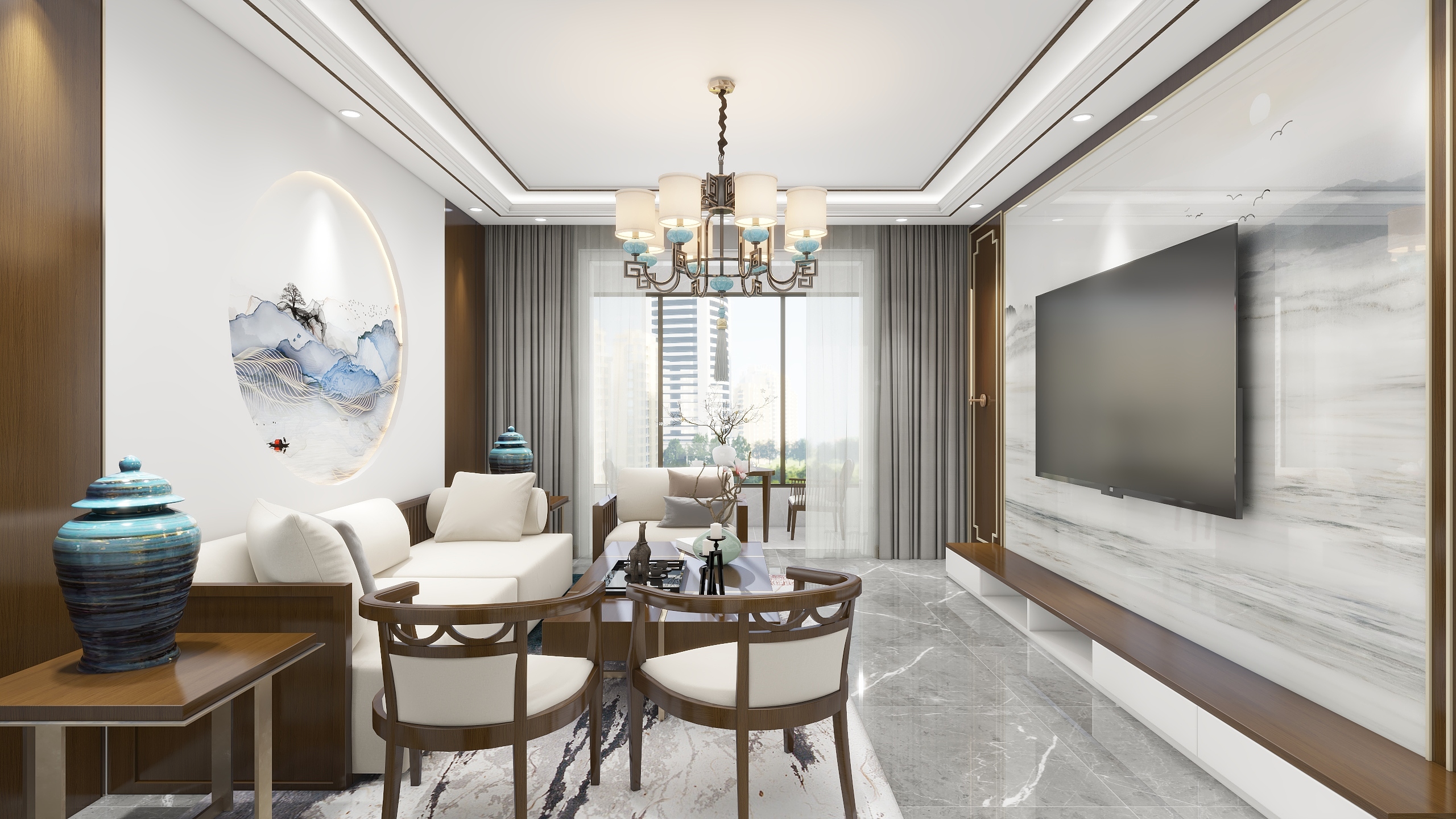 王敏-新中式138㎡3室-装修设计方案