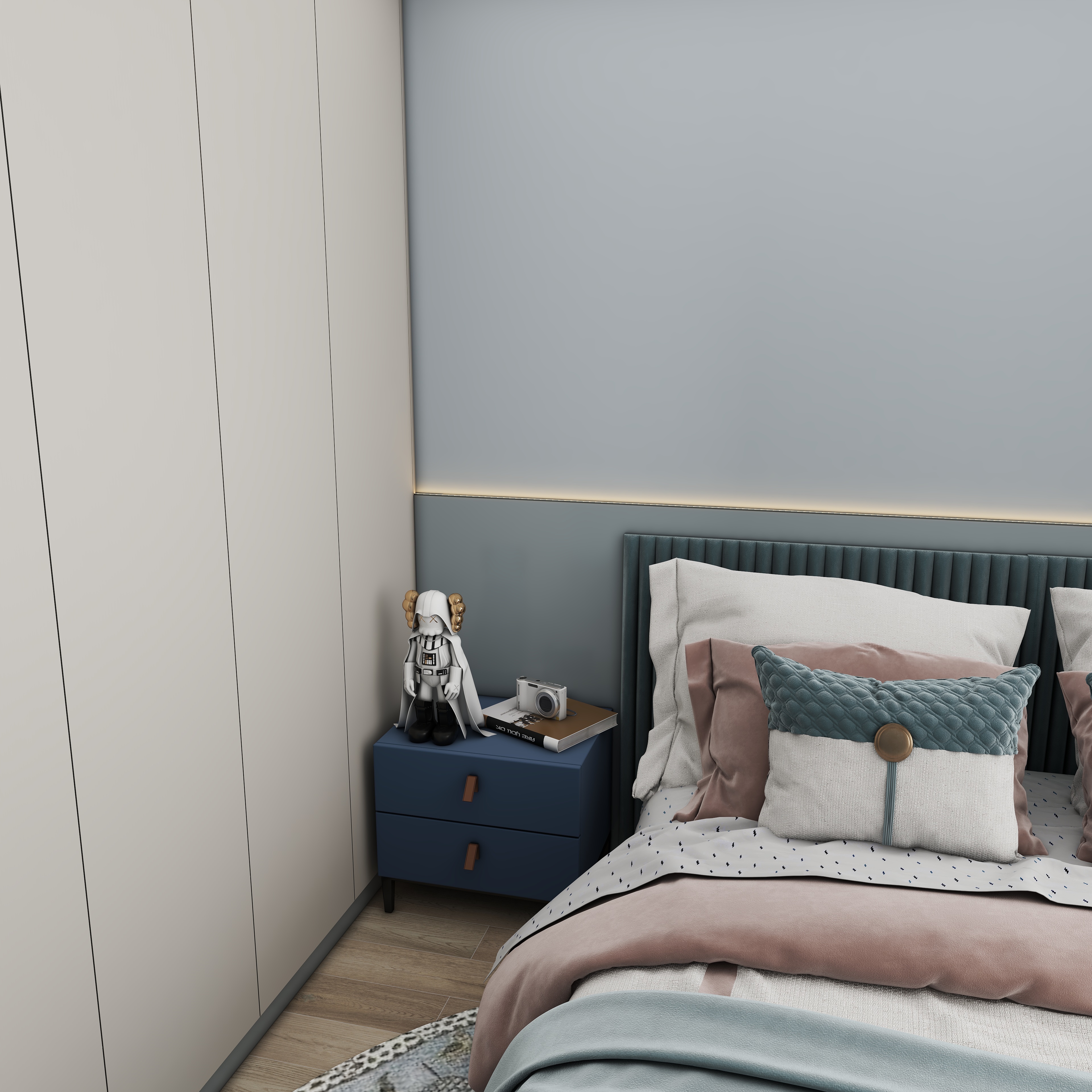 壹诺设计工作室-107㎡3室-现代简约装修效果图