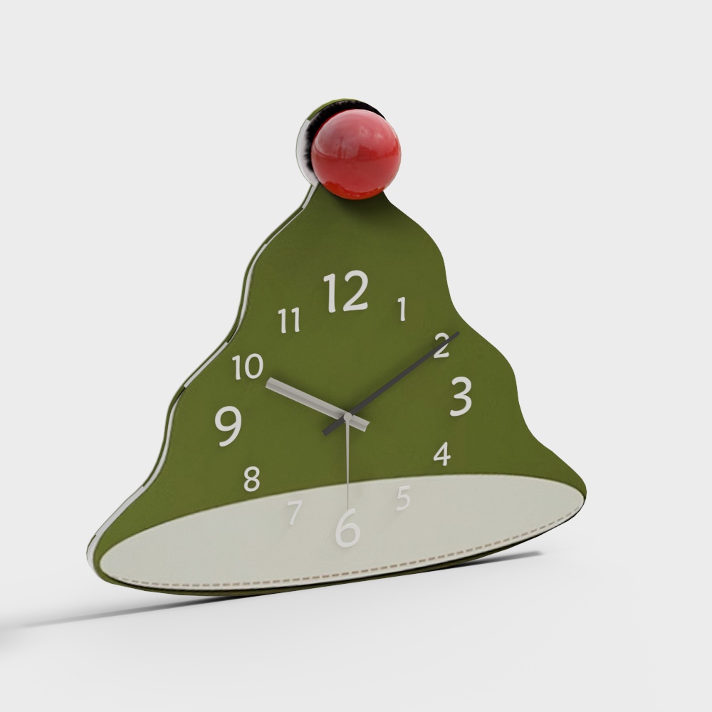 现代奶油风圣诞树挂件钟表3D模型