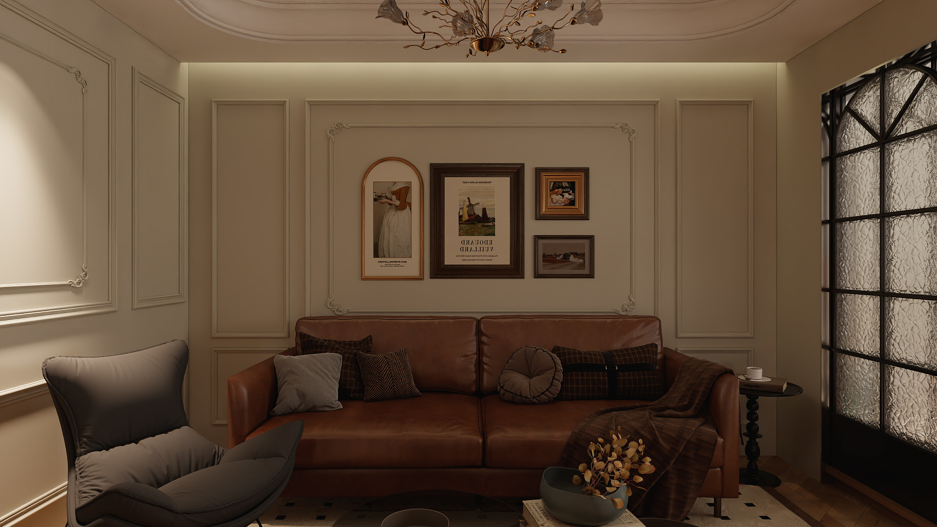 A周素人设计-82㎡2室法式复古装修效果图