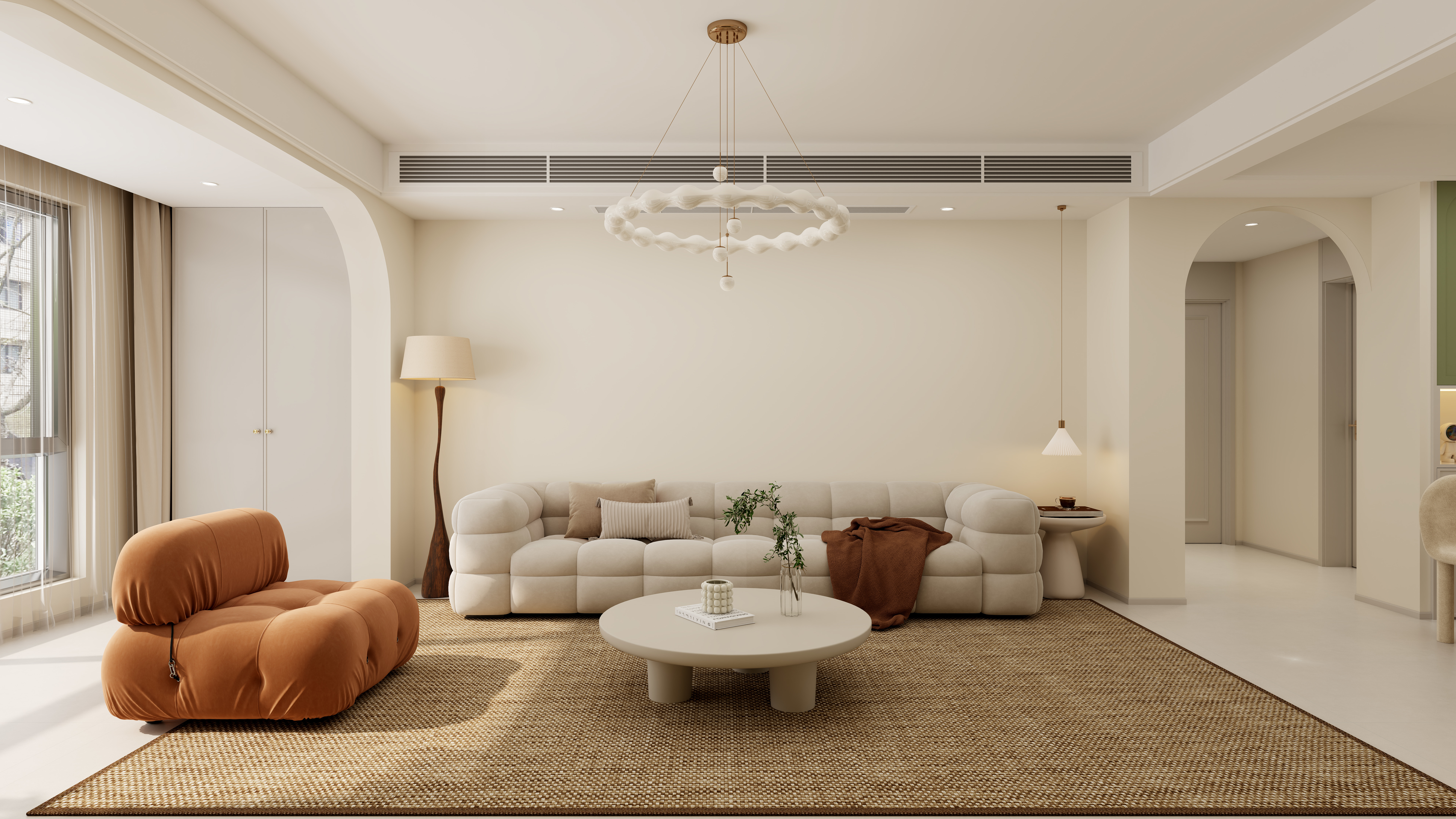 孙有权-『风禾尽起』121平丨奶油风四居装修效果图