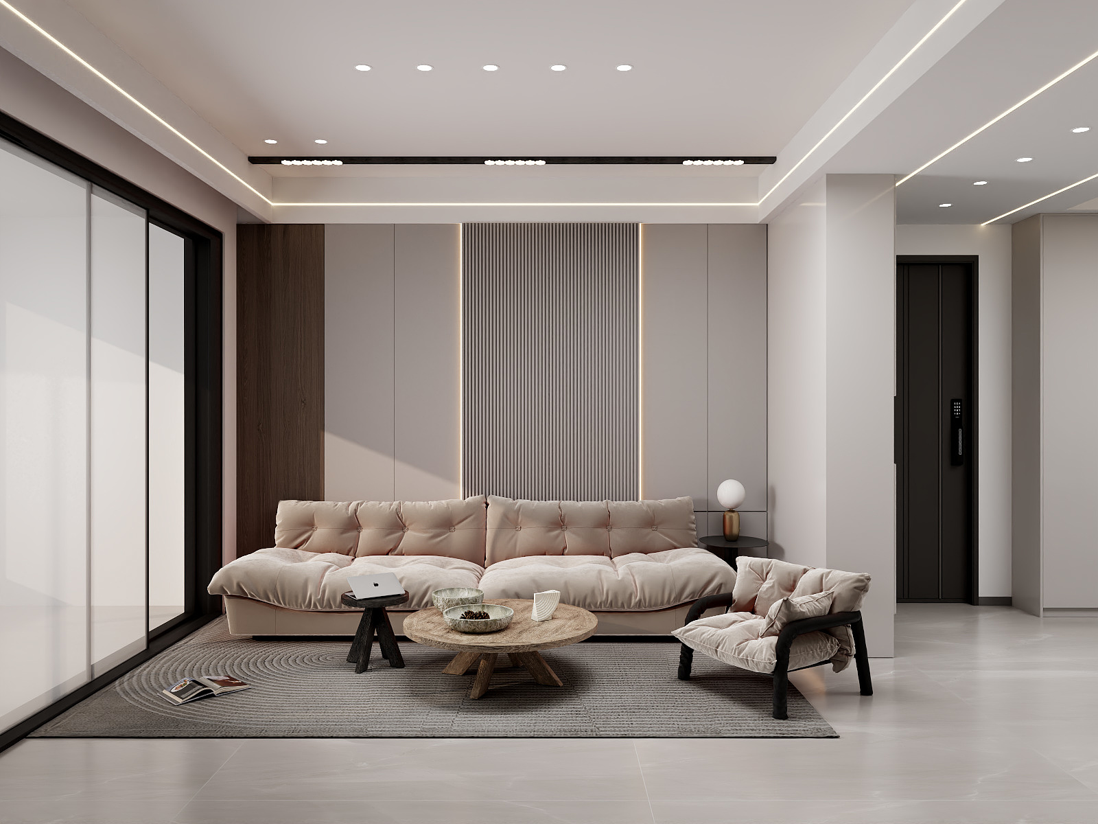 100元设计方案-109m²现代简约风格设计装修效果图