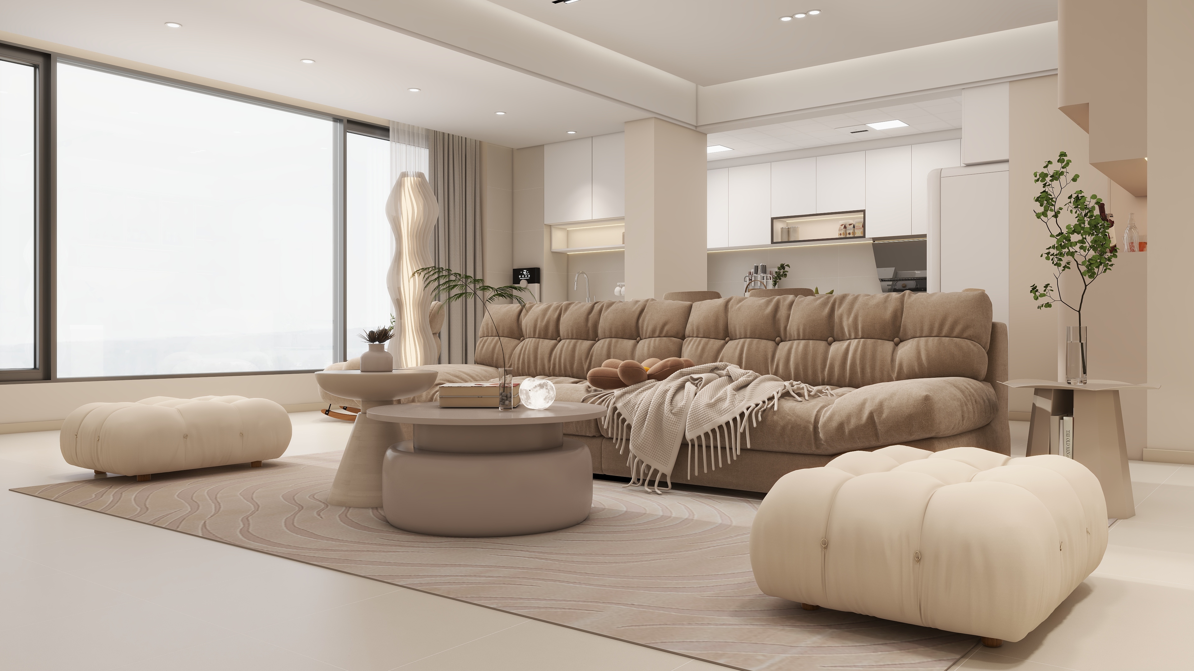 庄育霖-龙凤安澜园130平奶油风4室装修效果图