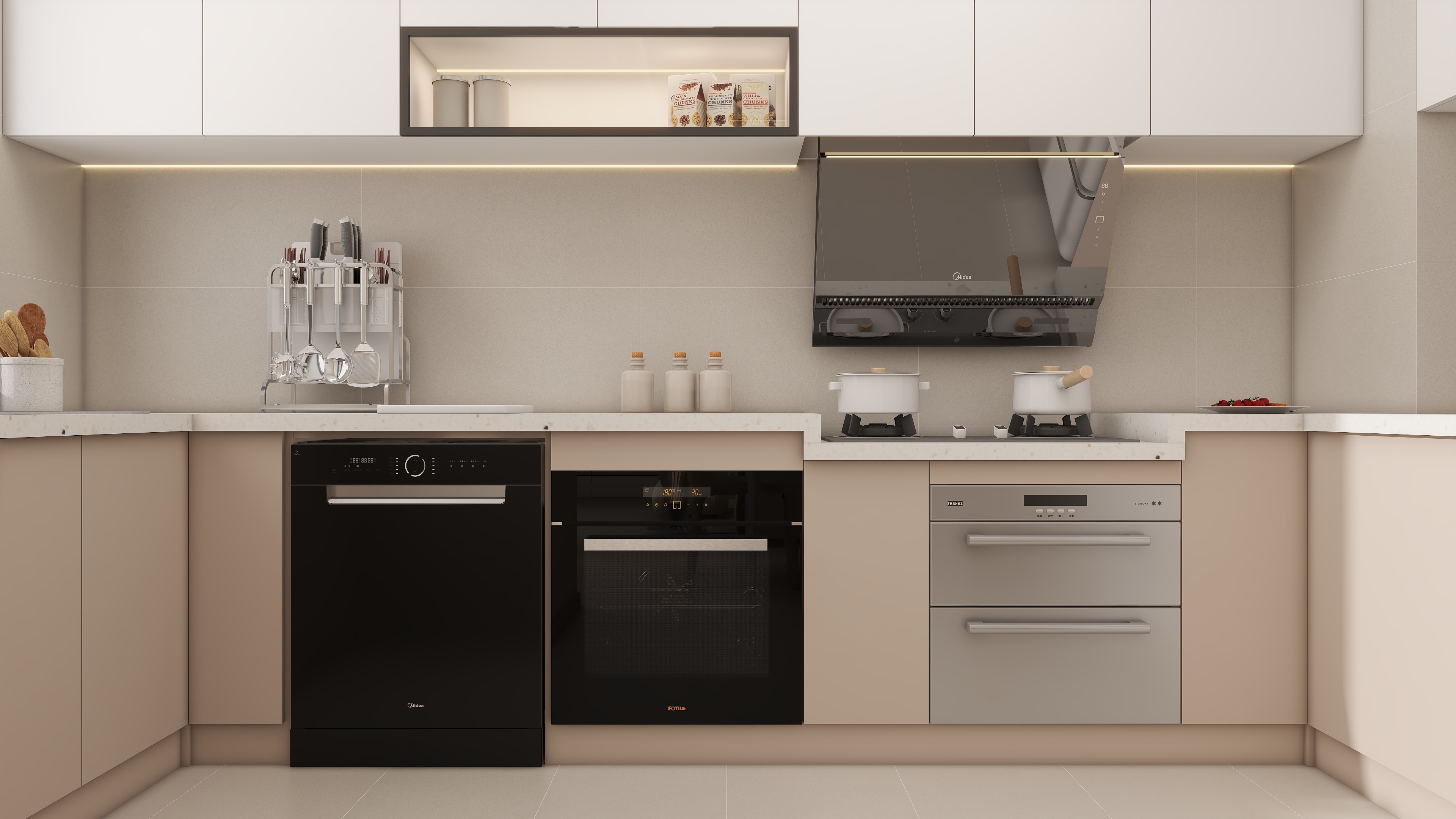 庄育霖-龙凤安澜园130平奶油风4室装修效果图