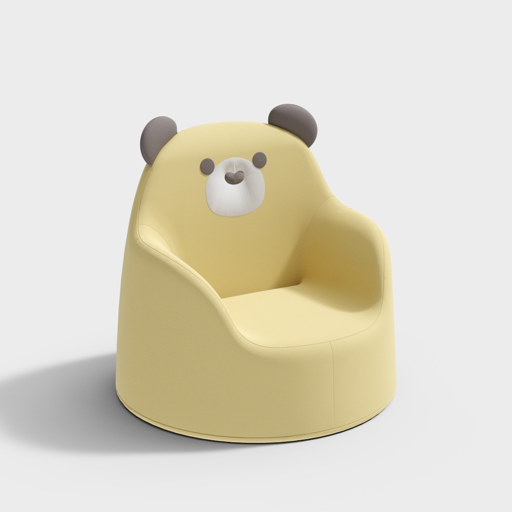 Yellow bear chair for children3D模型