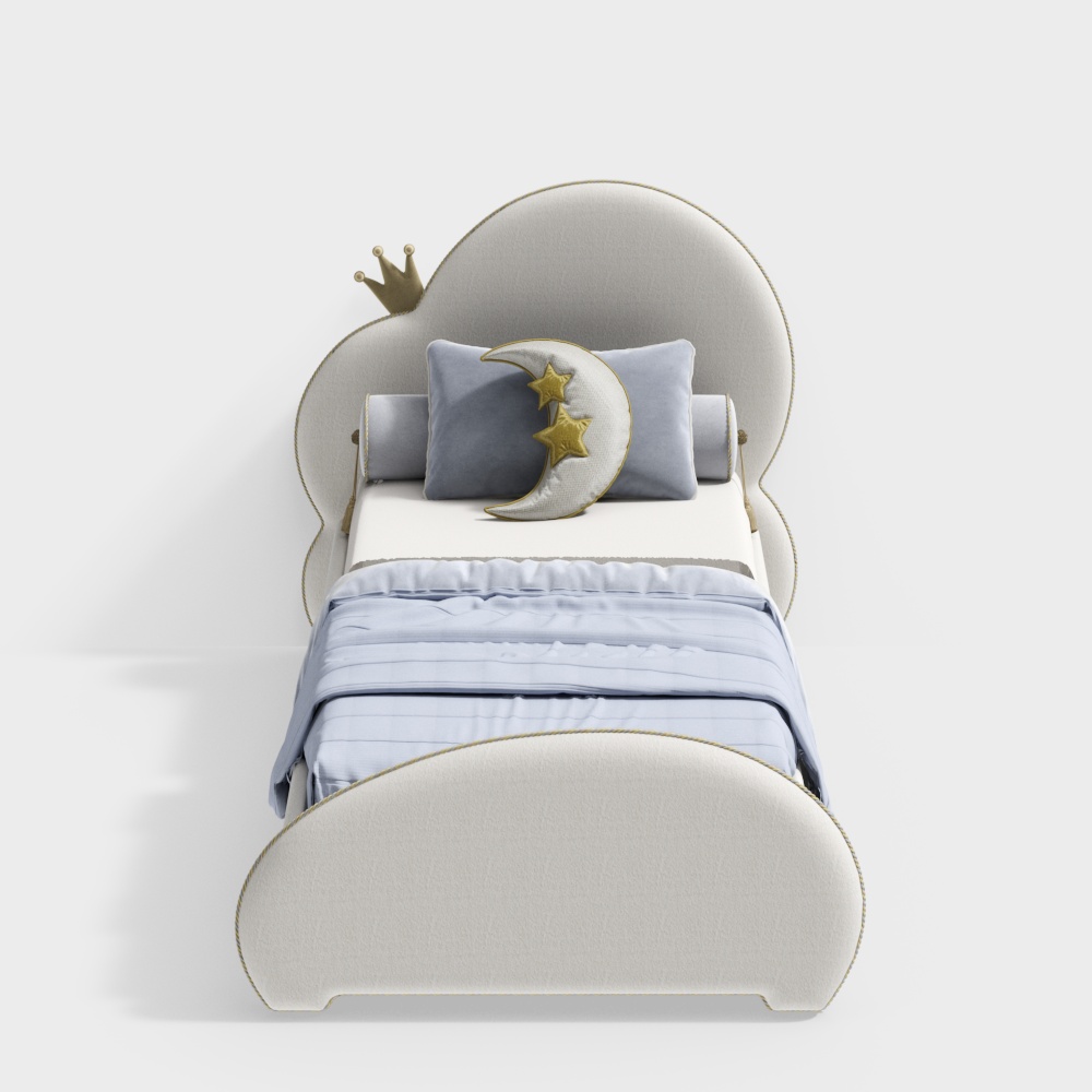 White cloud bed for children3D模型