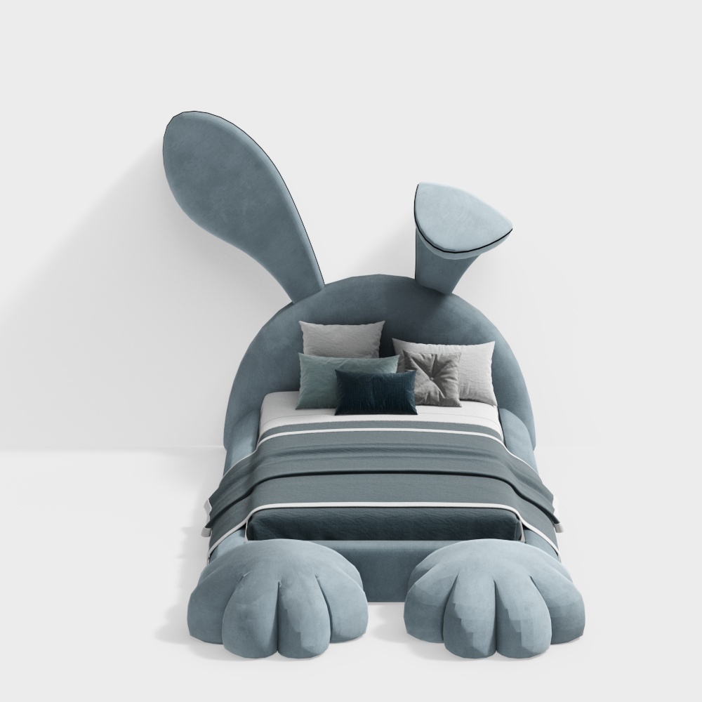 Blue rabbit bed for children3D模型