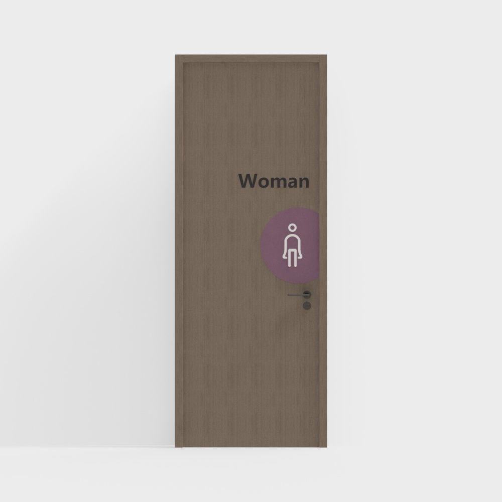 现代女卫生间门3D模型