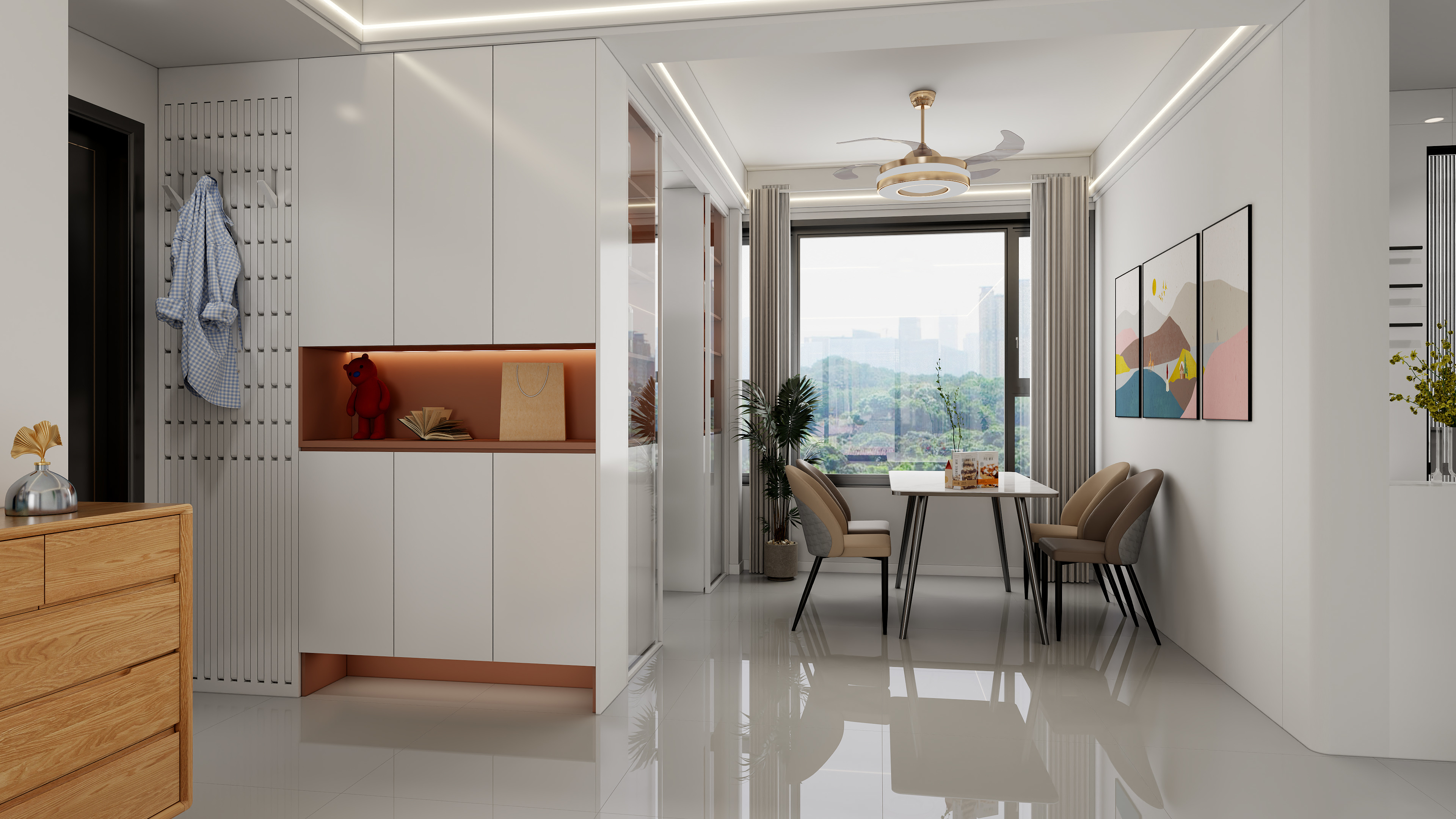 挽苏--88m²+3室+宝能城+现代浅色系装修效果图