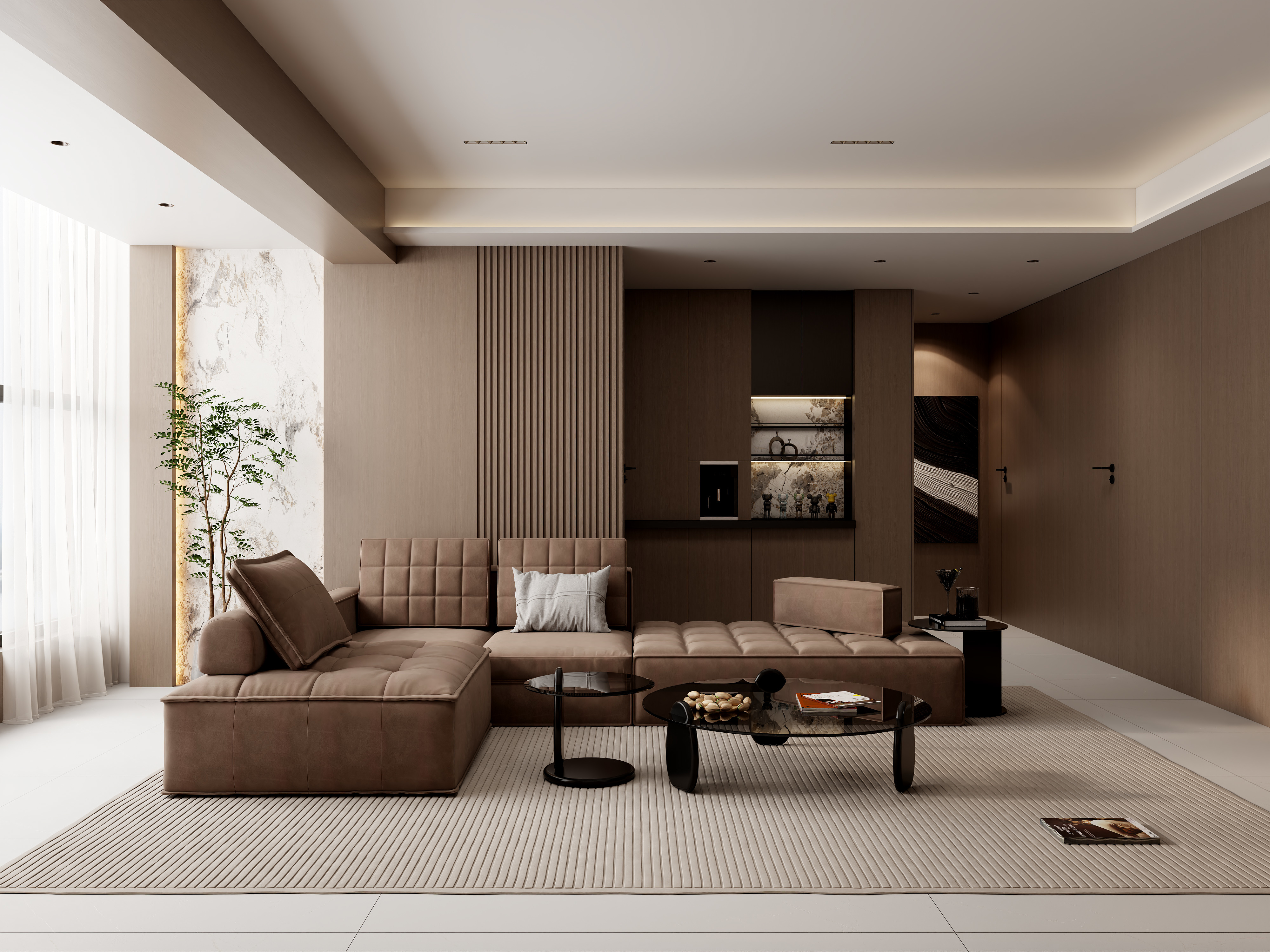 书涵|Harder-【深顿】意式极简空间设计119m²装修效果图