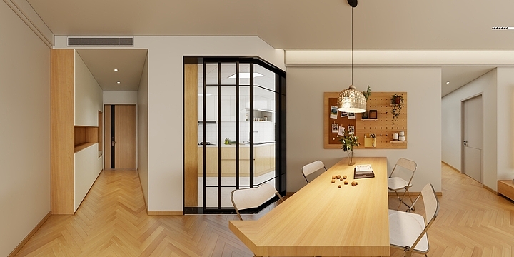 恒一装饰-悦江苑114㎡极简原木风-装修设计方案